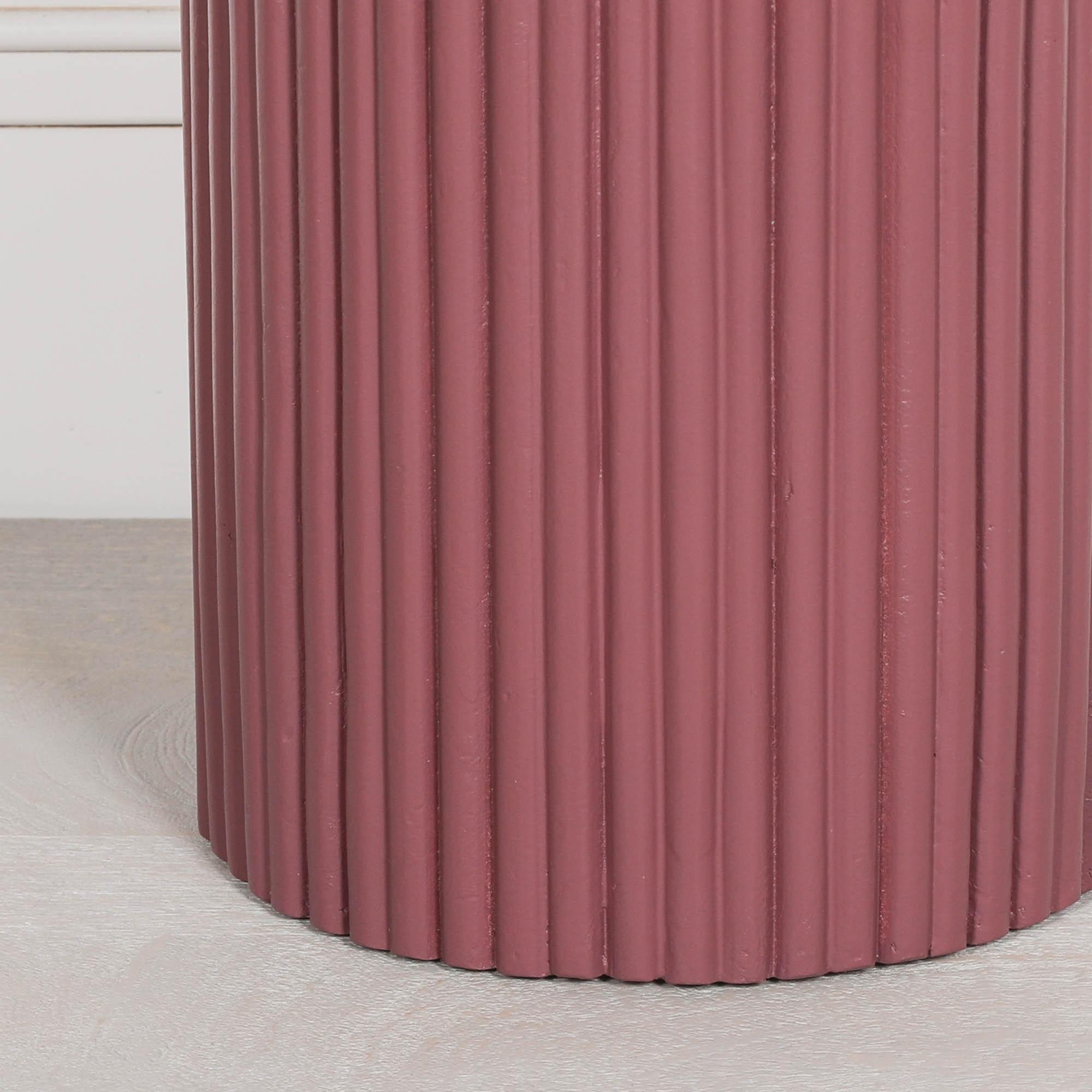 Product photograph of Ribbed Damson Round Occasional Side Table from Choice Furniture Superstore.