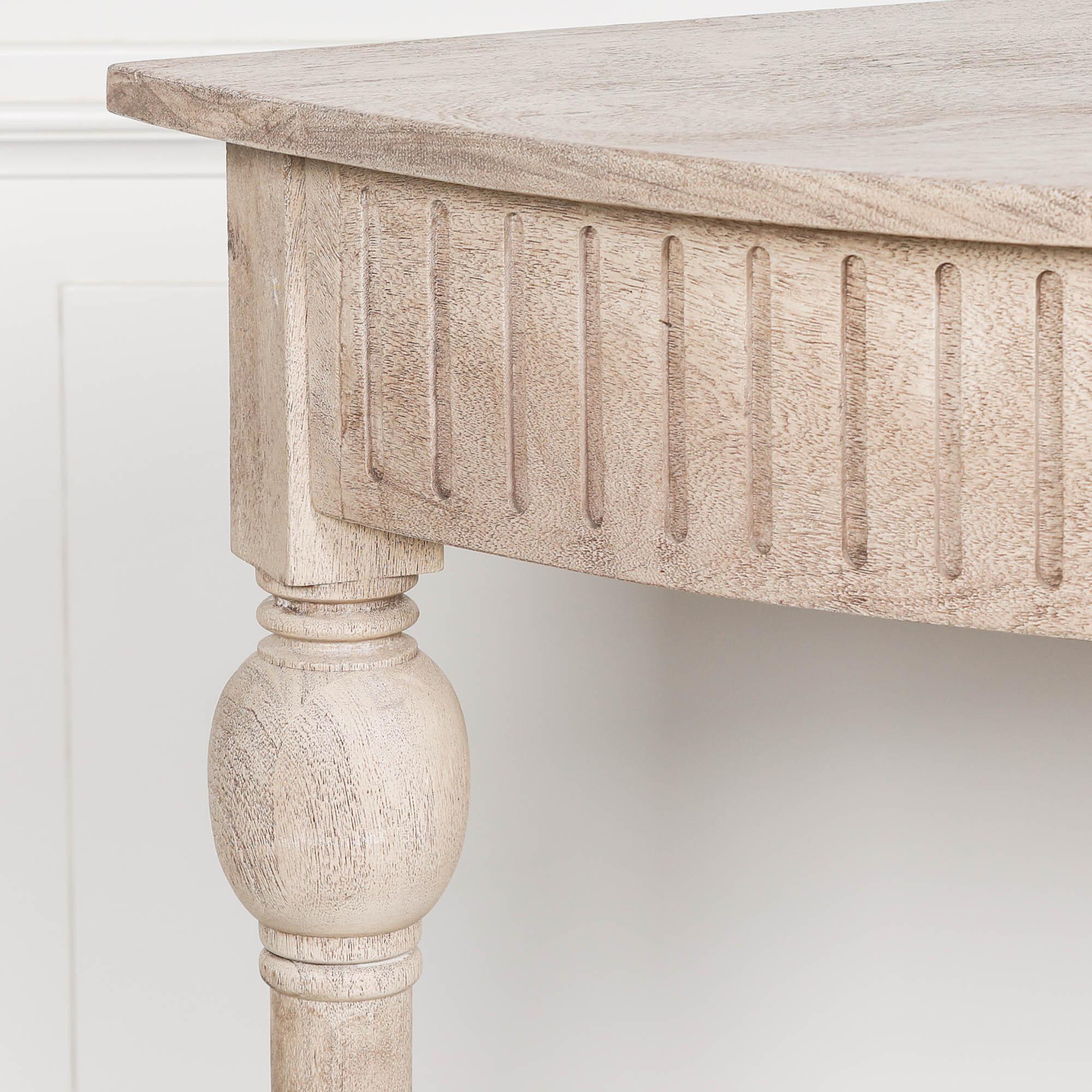 Product photograph of Acacia Wooden Curved Console Table from Choice Furniture Superstore.