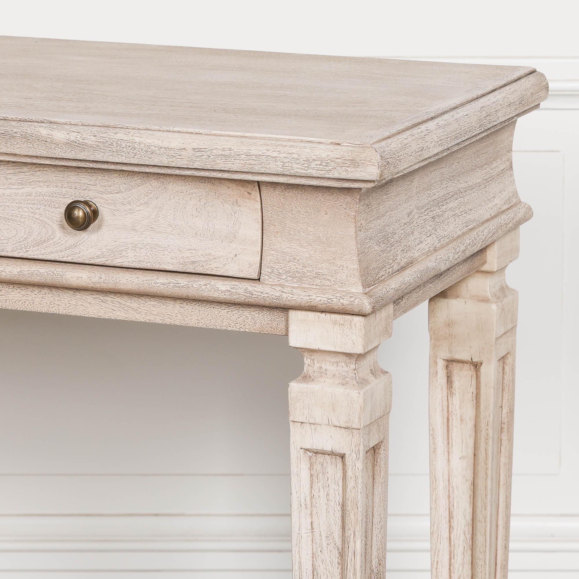 Product photograph of Acacia 4 Drawer Breakfront Console Table from Choice Furniture Superstore.