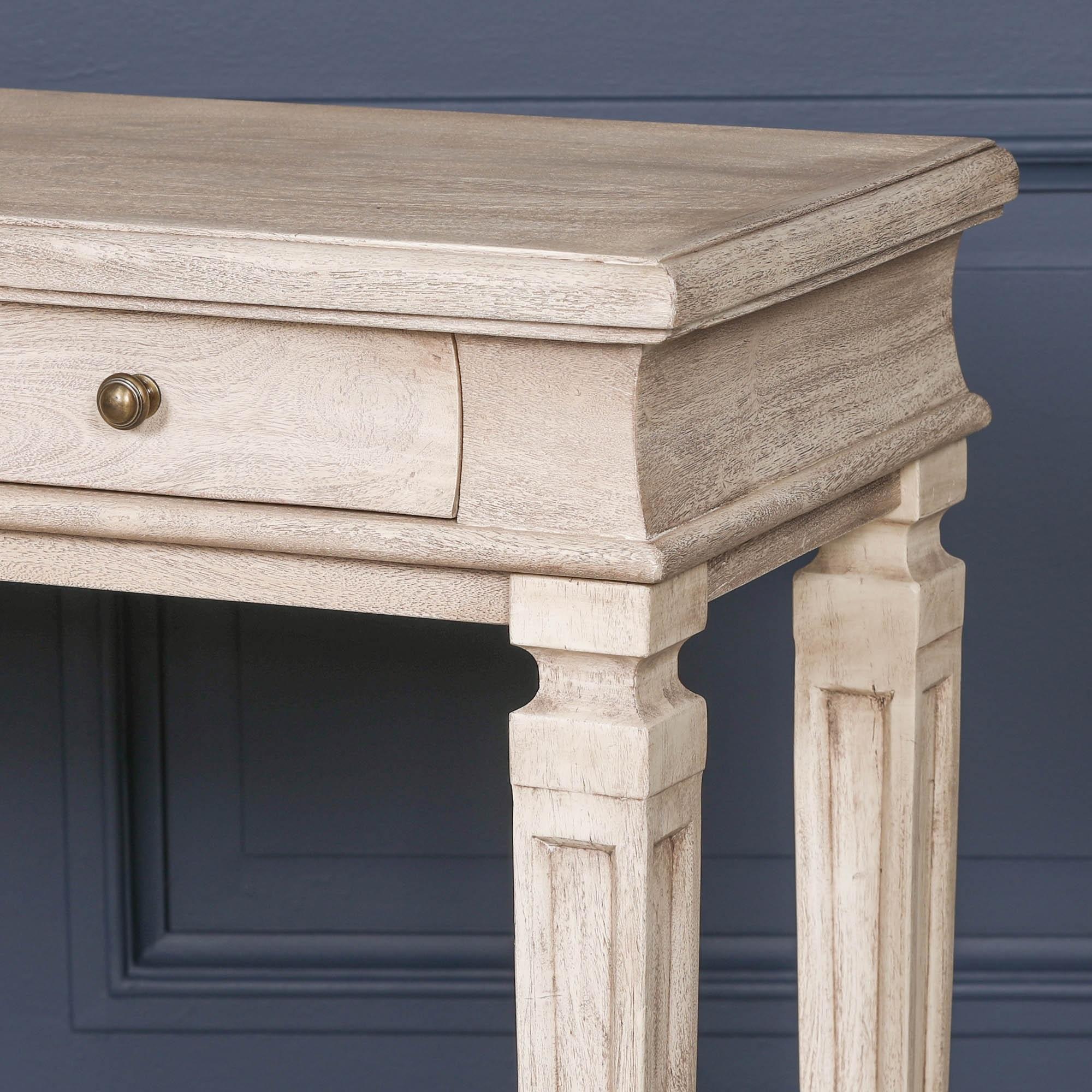 Product photograph of Acacia 4 Drawer Breakfront Console Table from Choice Furniture Superstore.