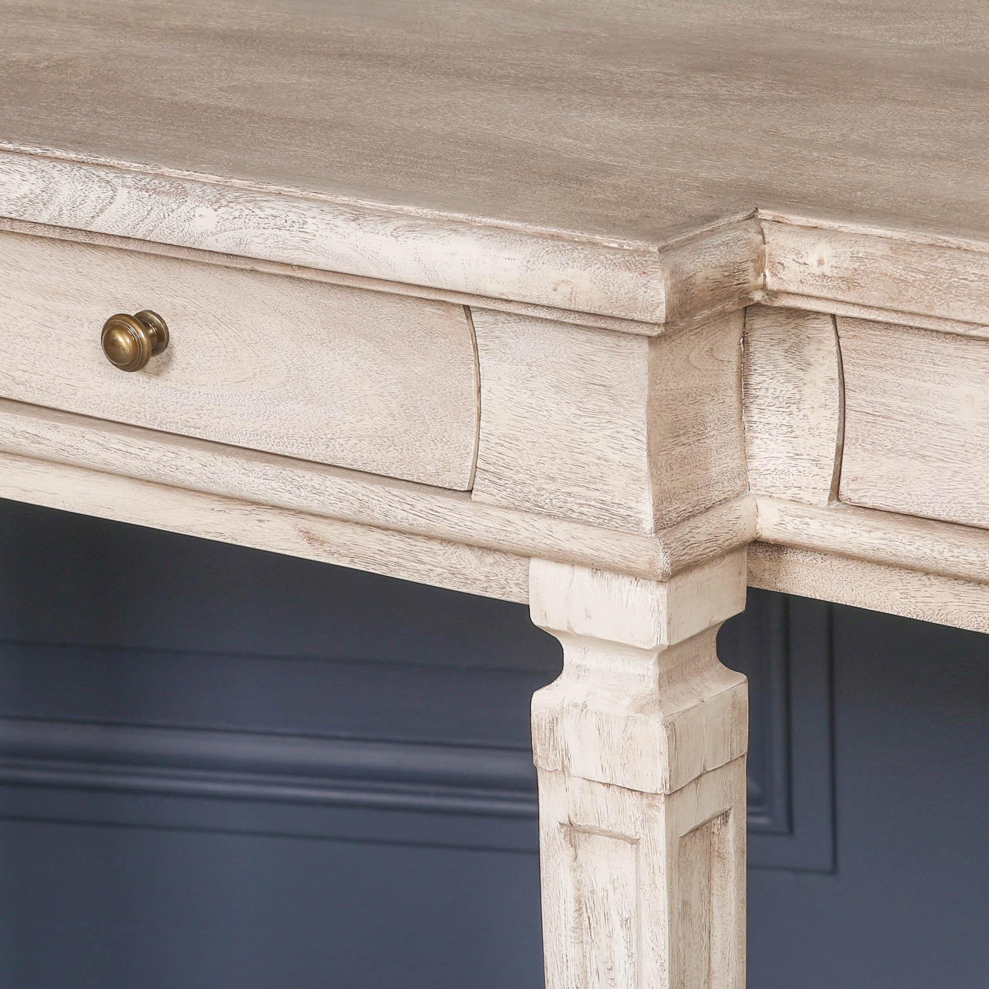 Product photograph of Acacia 4 Drawer Breakfront Console Table from Choice Furniture Superstore.