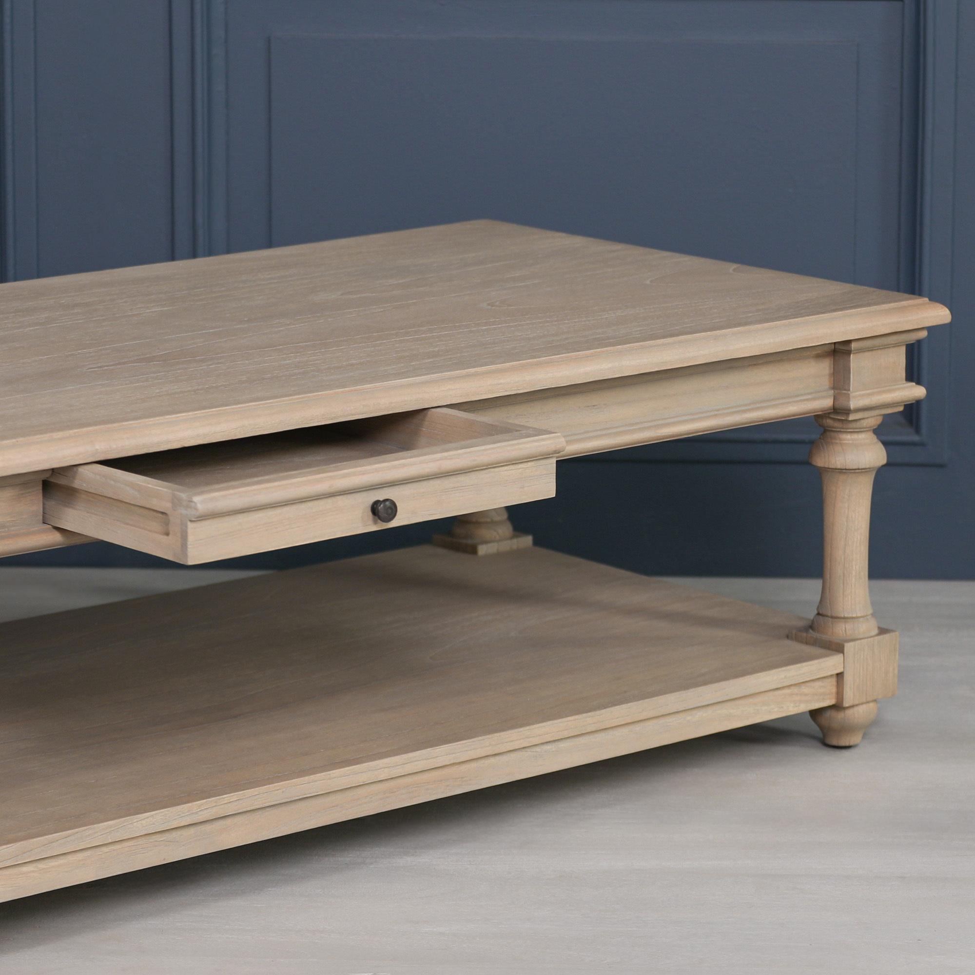 Product photograph of Rustic Wooden 1 Drawer Coffee Table from Choice Furniture Superstore.