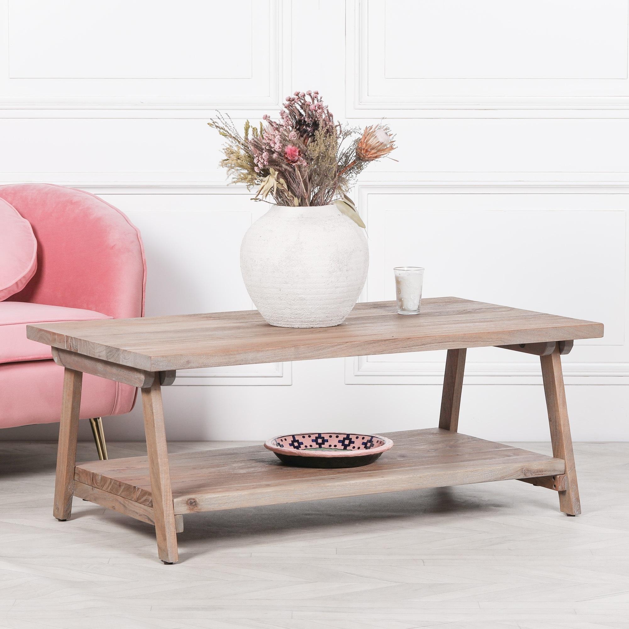 Product photograph of Rustic Acacia Wooden Large Coffee Table from Choice Furniture Superstore.