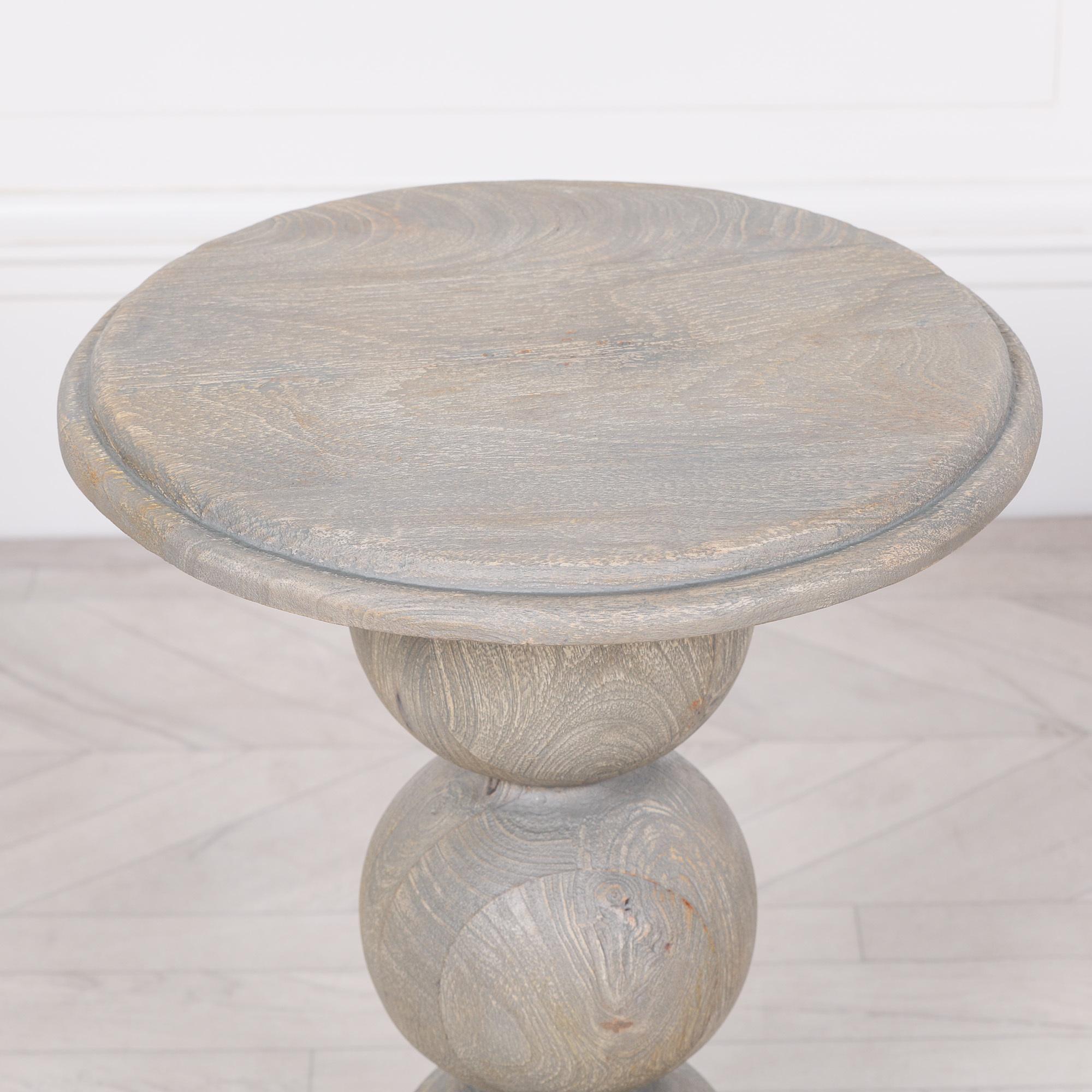 Product photograph of Rustic Wooden Stacked Ball Occasional Side Table from Choice Furniture Superstore.