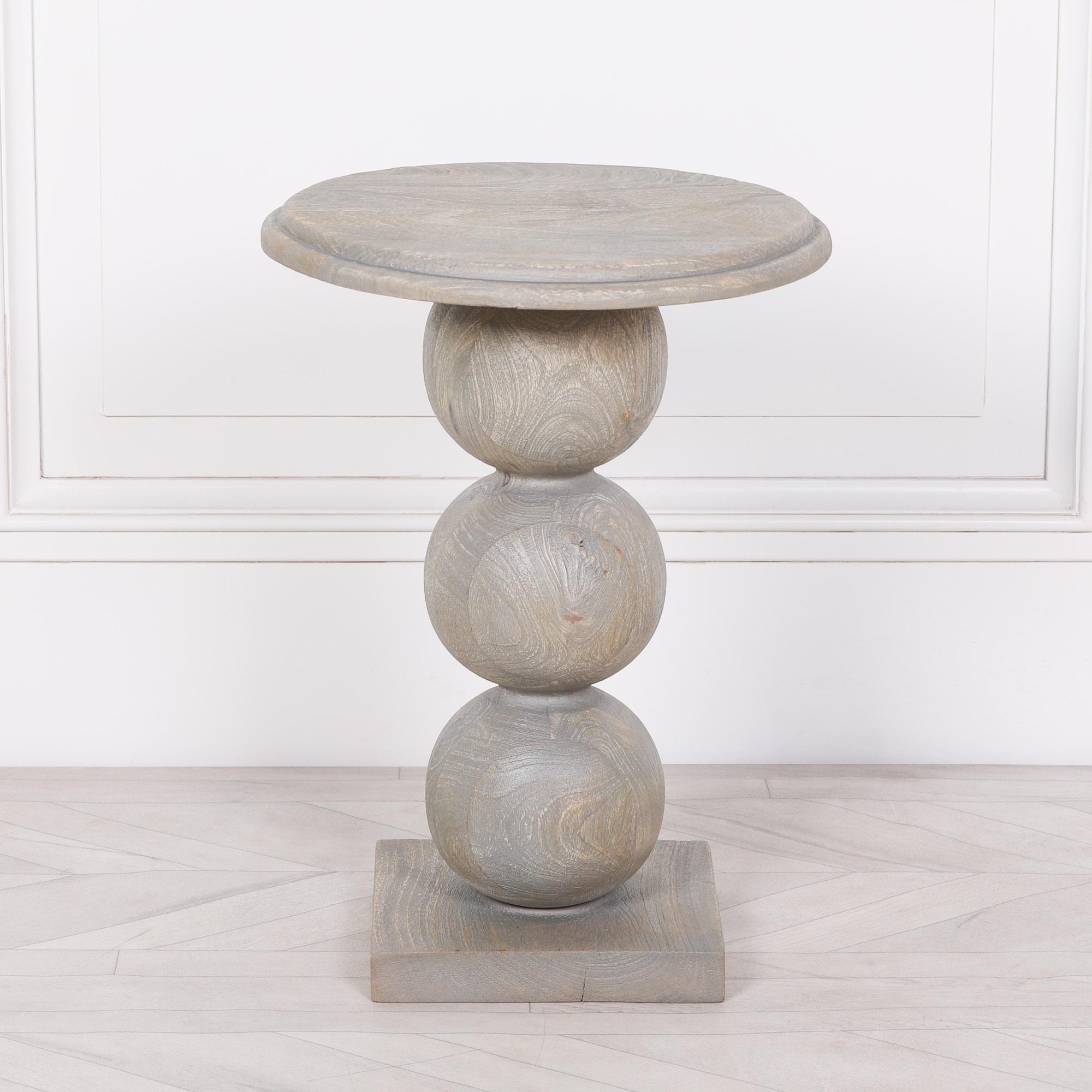 Product photograph of Rustic Wooden Stacked Ball Occasional Side Table from Choice Furniture Superstore.