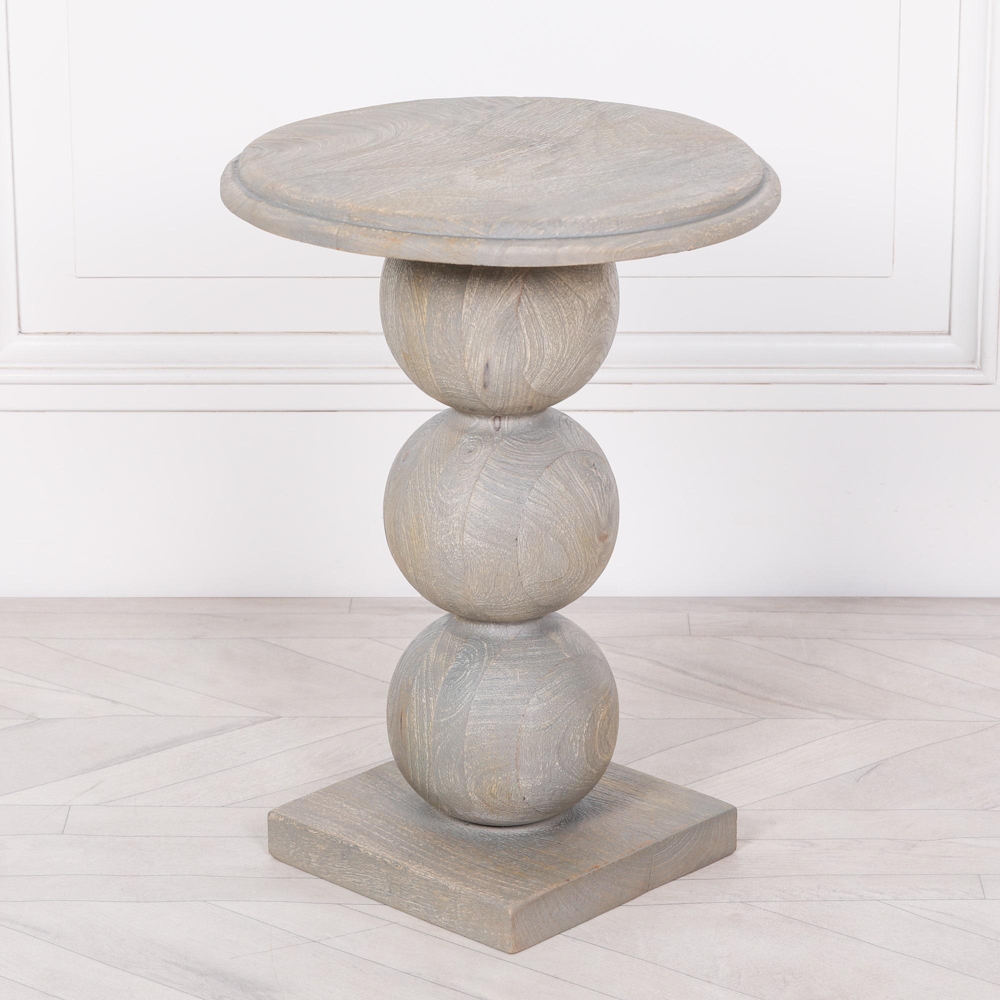 Product photograph of Rustic Wooden Stacked Ball Occasional Side Table from Choice Furniture Superstore.