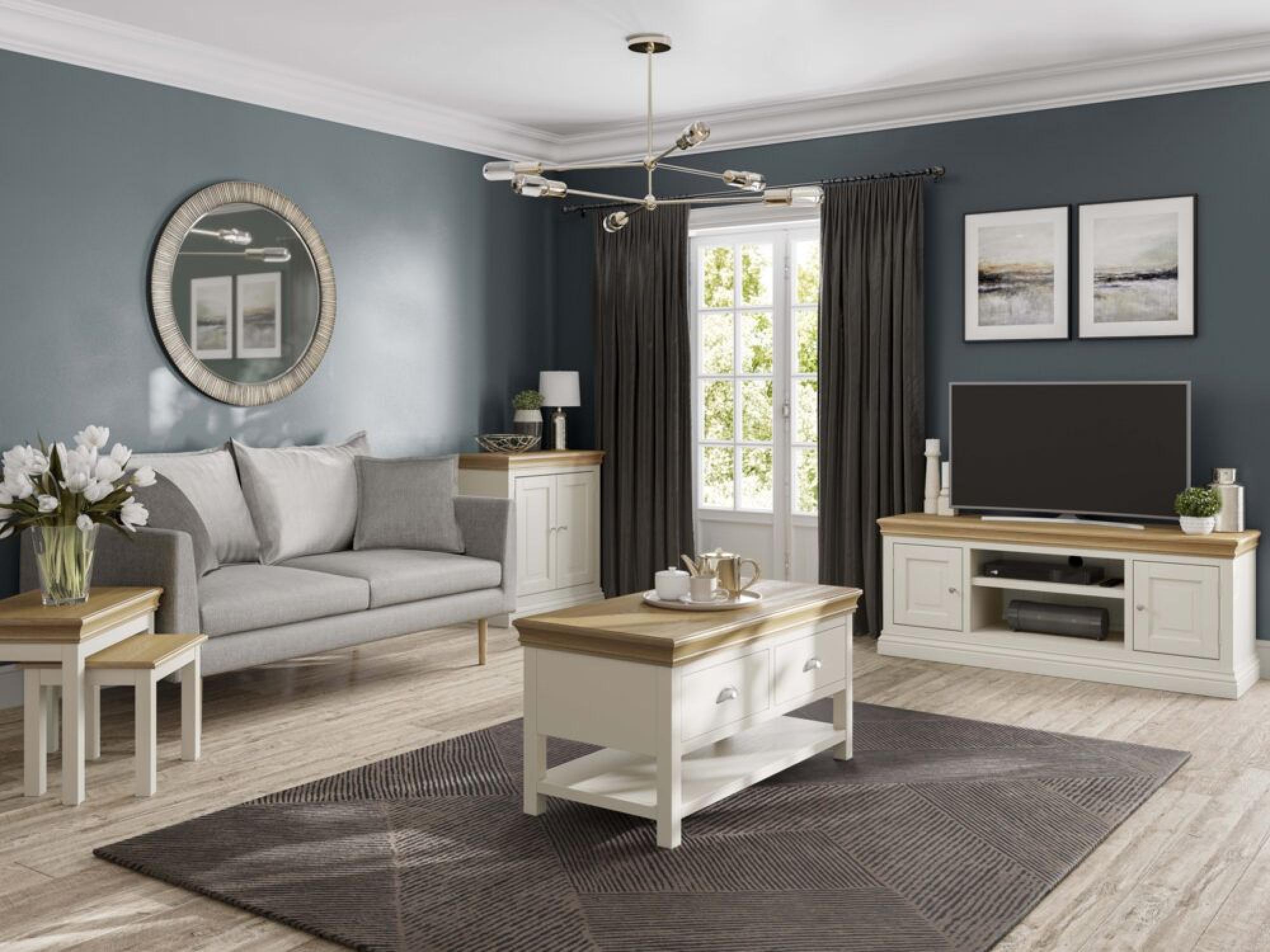 Product photograph of Versailles Ivory Painted 140cm Tv Unit from Choice Furniture Superstore.