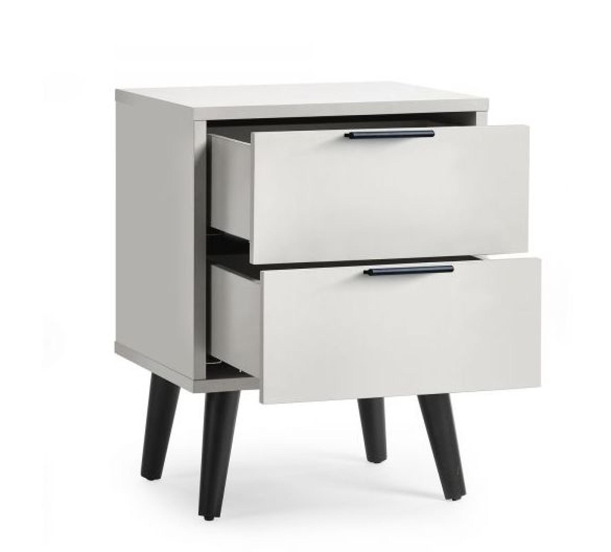 Product photograph of Alba Grey 2 Drawer Bedside Cabinet from Choice Furniture Superstore.