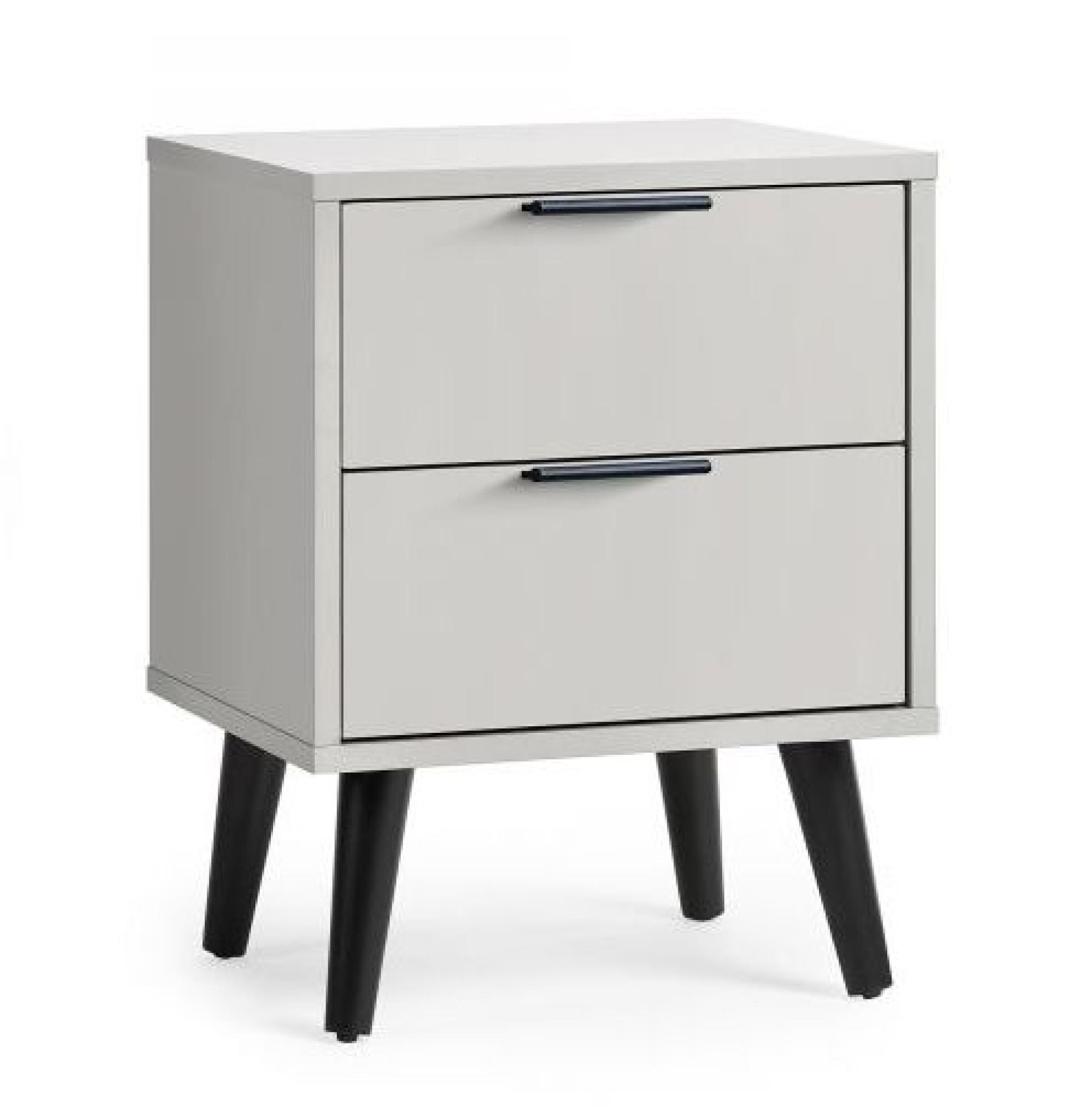 Product photograph of Alba Grey 2 Drawer Bedside Cabinet from Choice Furniture Superstore.