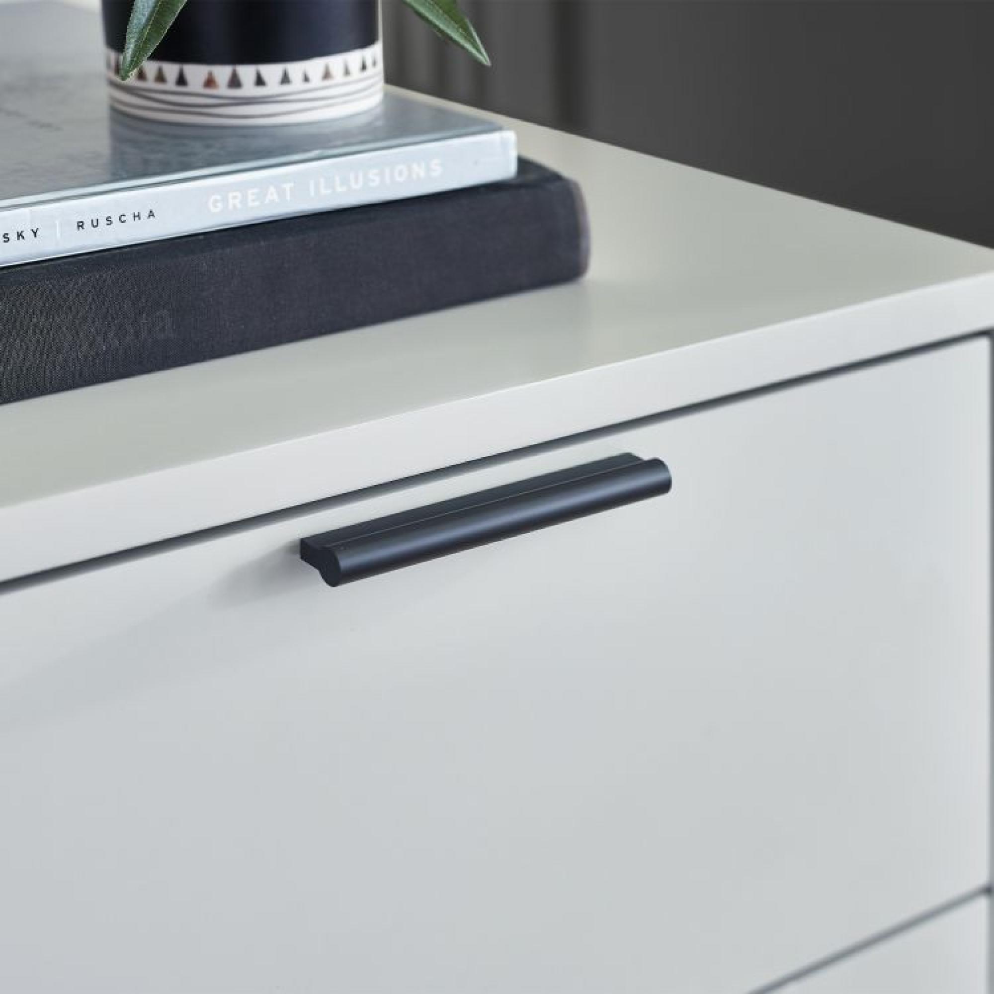 Product photograph of Alba Grey 2 Drawer Bedside Cabinet from Choice Furniture Superstore.