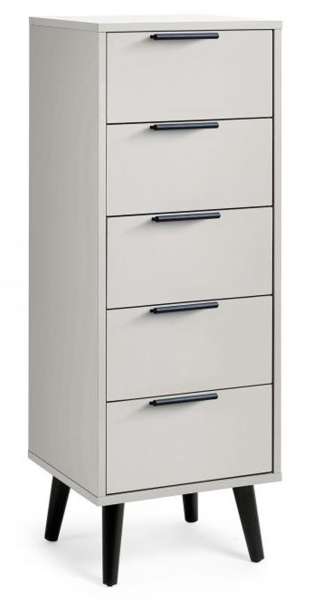 Product photograph of Alba Grey 5 Drawer Narrow Chest from Choice Furniture Superstore.