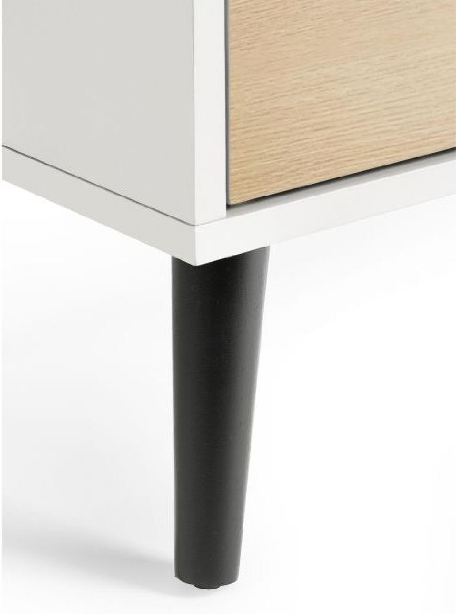 Product photograph of Alba White And Oak 4 Drawer Chest from Choice Furniture Superstore.