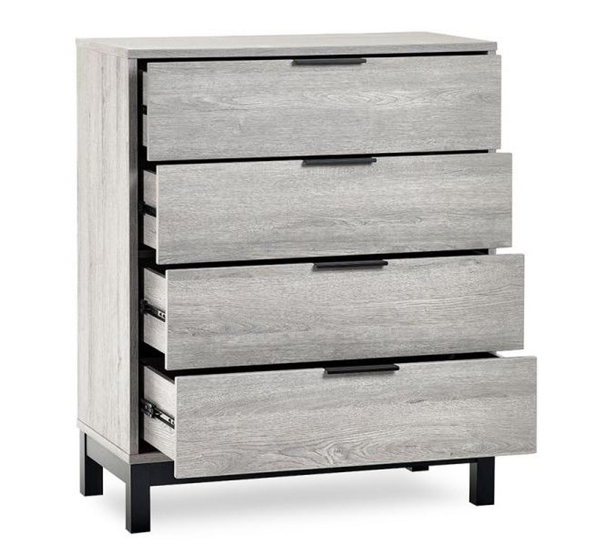 Product photograph of Bali Grey Oak 4 Drawer Chest from Choice Furniture Superstore.