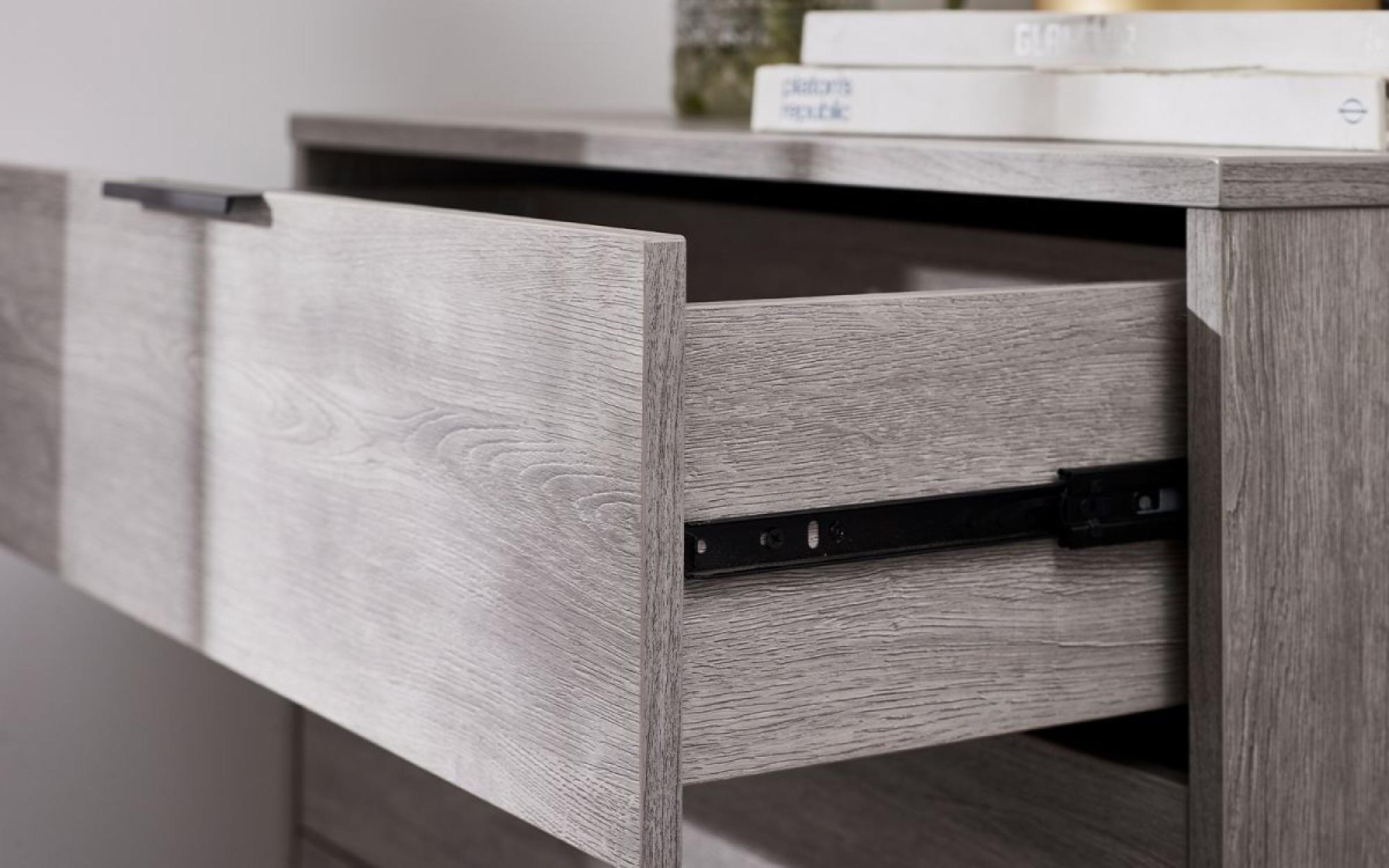 Product photograph of Bali Grey Oak 4 Drawer Chest from Choice Furniture Superstore.