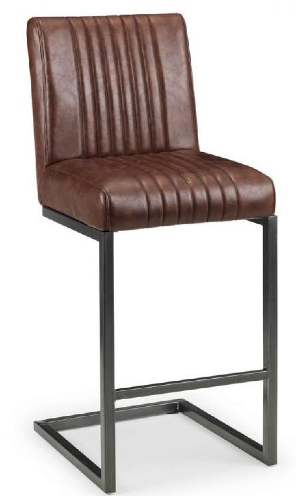 Product photograph of 2 X Brooklyn Brown Faux Leather Barstool With Back from Choice Furniture Superstore.
