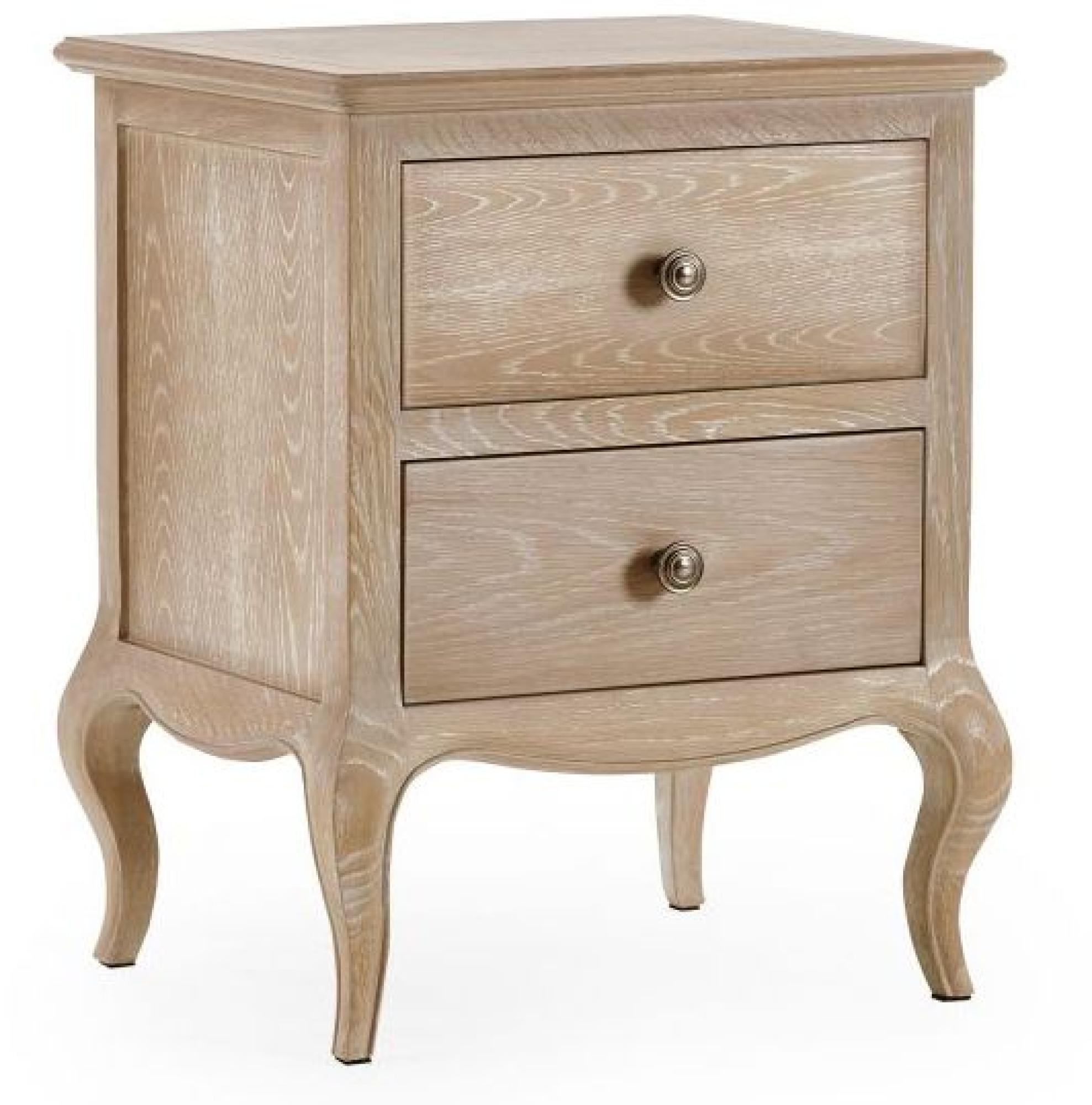 Product photograph of Camille Oak French Style 2 Drawer Bedside Cabinet from Choice Furniture Superstore.