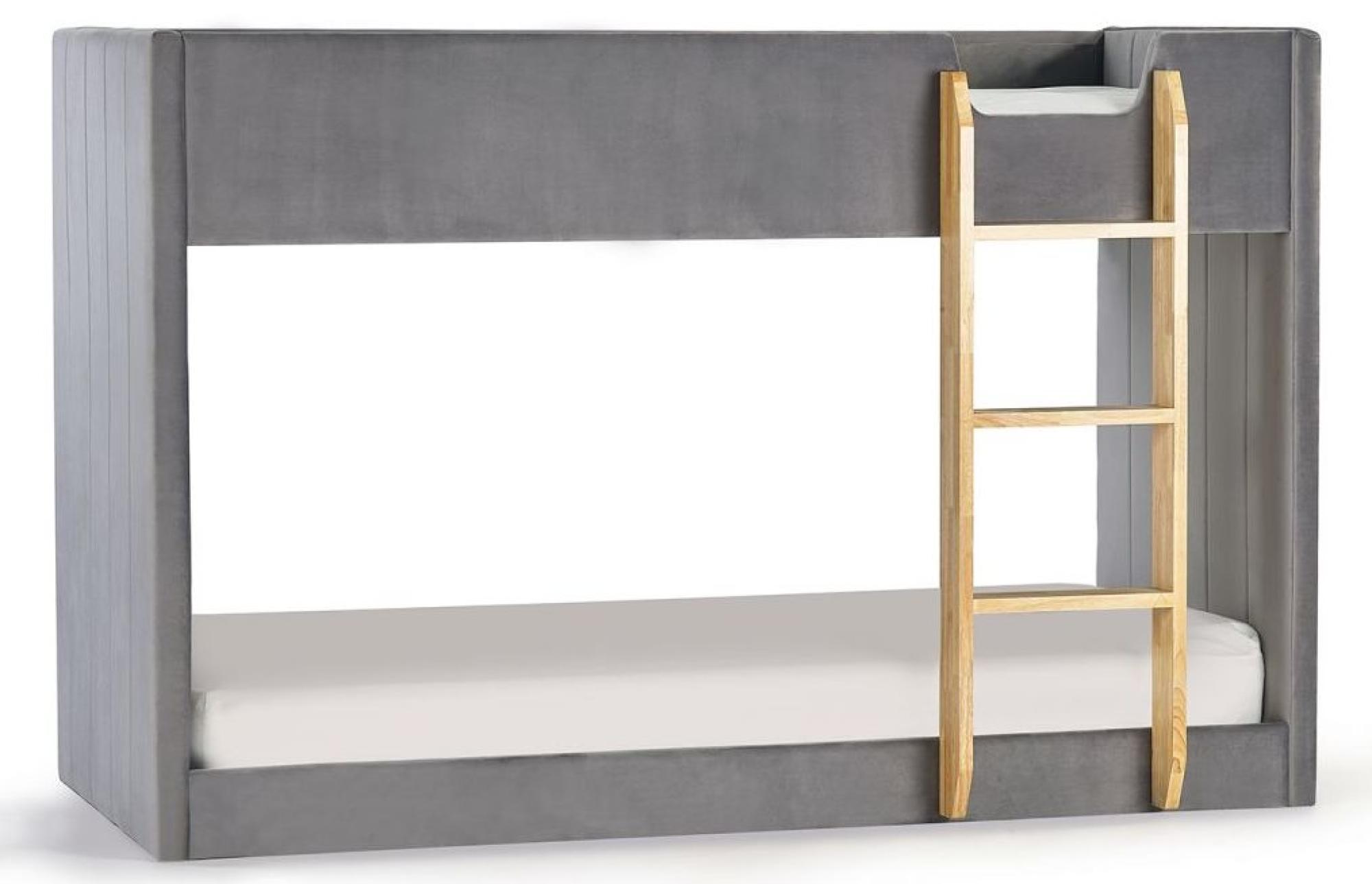 Product photograph of Daytona Grey Fabric Upholstered Bunk Bed from Choice Furniture Superstore.