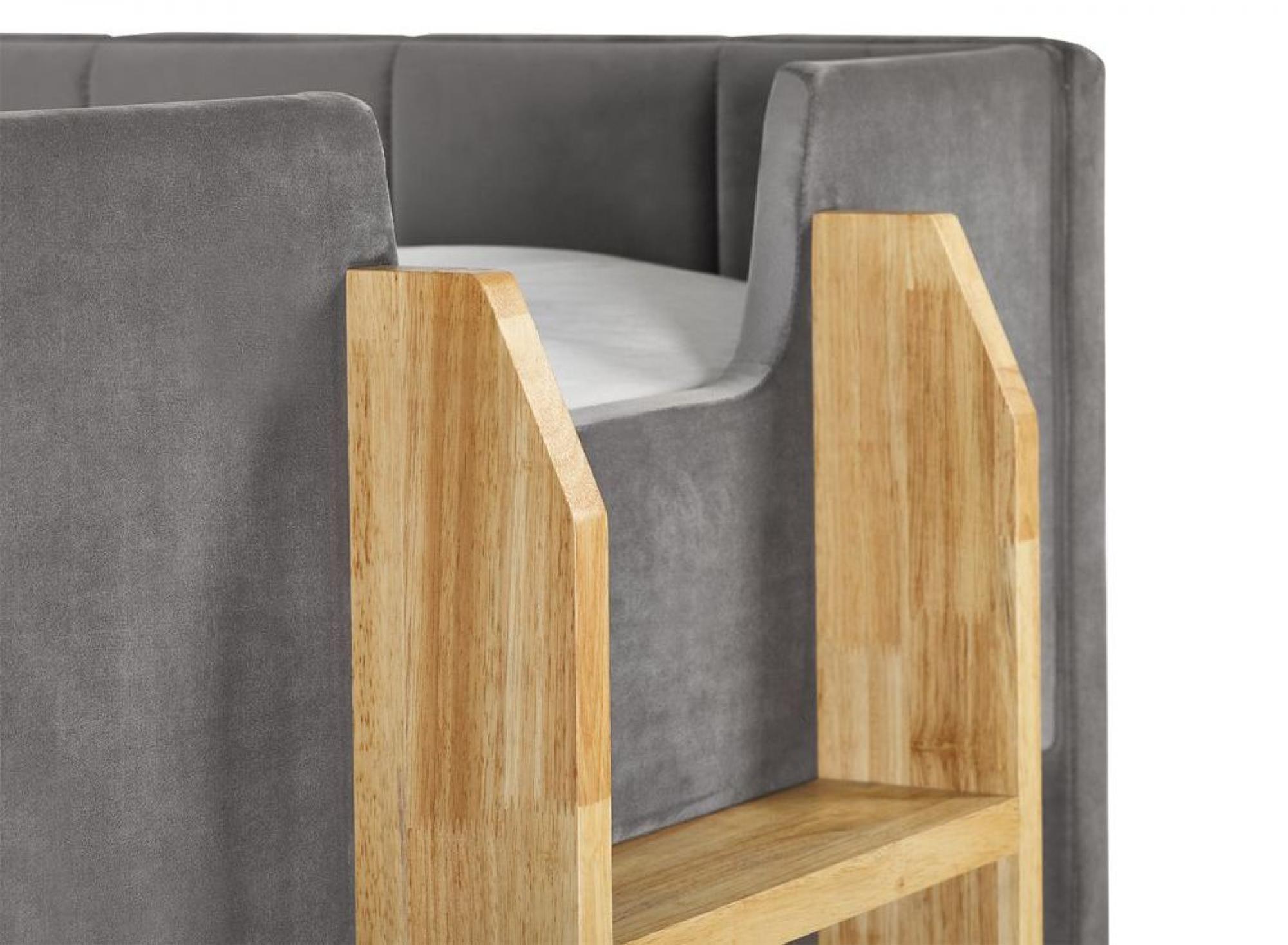 Product photograph of Daytona Grey Fabric Upholstered Bunk Bed from Choice Furniture Superstore.