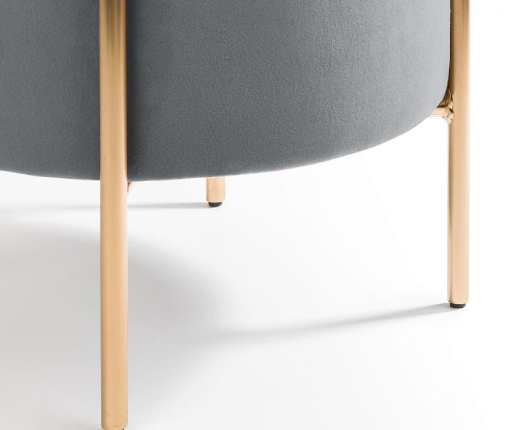 Product photograph of Harrogate Grey Round Fabric Upholstered Stool from Choice Furniture Superstore.