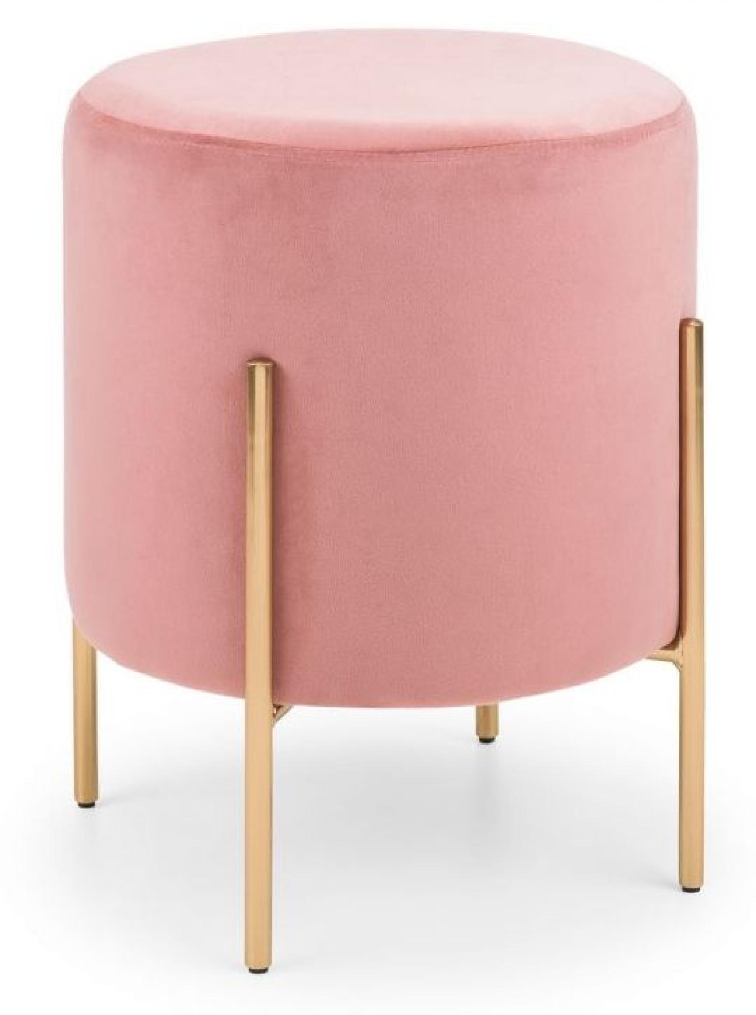 Product photograph of Harrogate Pink Round Fabric Upholstered Stool from Choice Furniture Superstore.