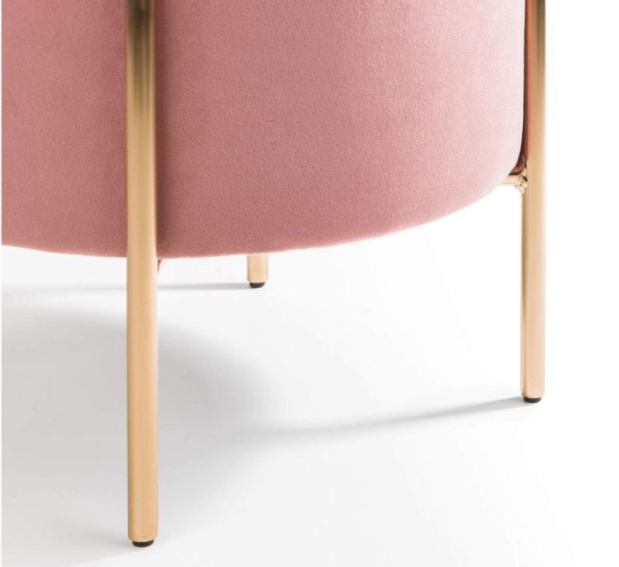 Product photograph of Harrogate Pink Round Fabric Upholstered Stool from Choice Furniture Superstore.