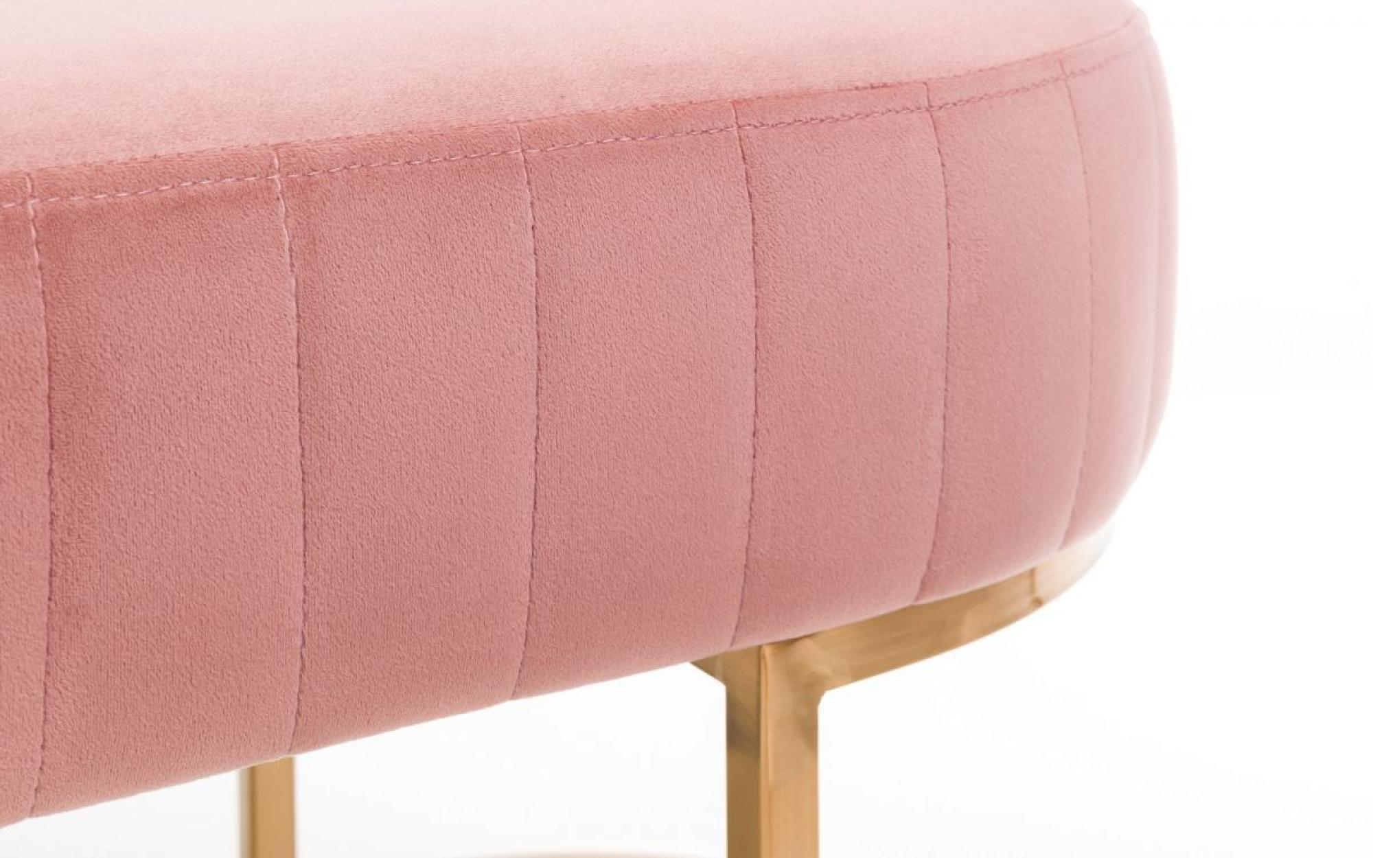 Product photograph of Harrogate Curved Pink Fabric Upholstered Bench from Choice Furniture Superstore.