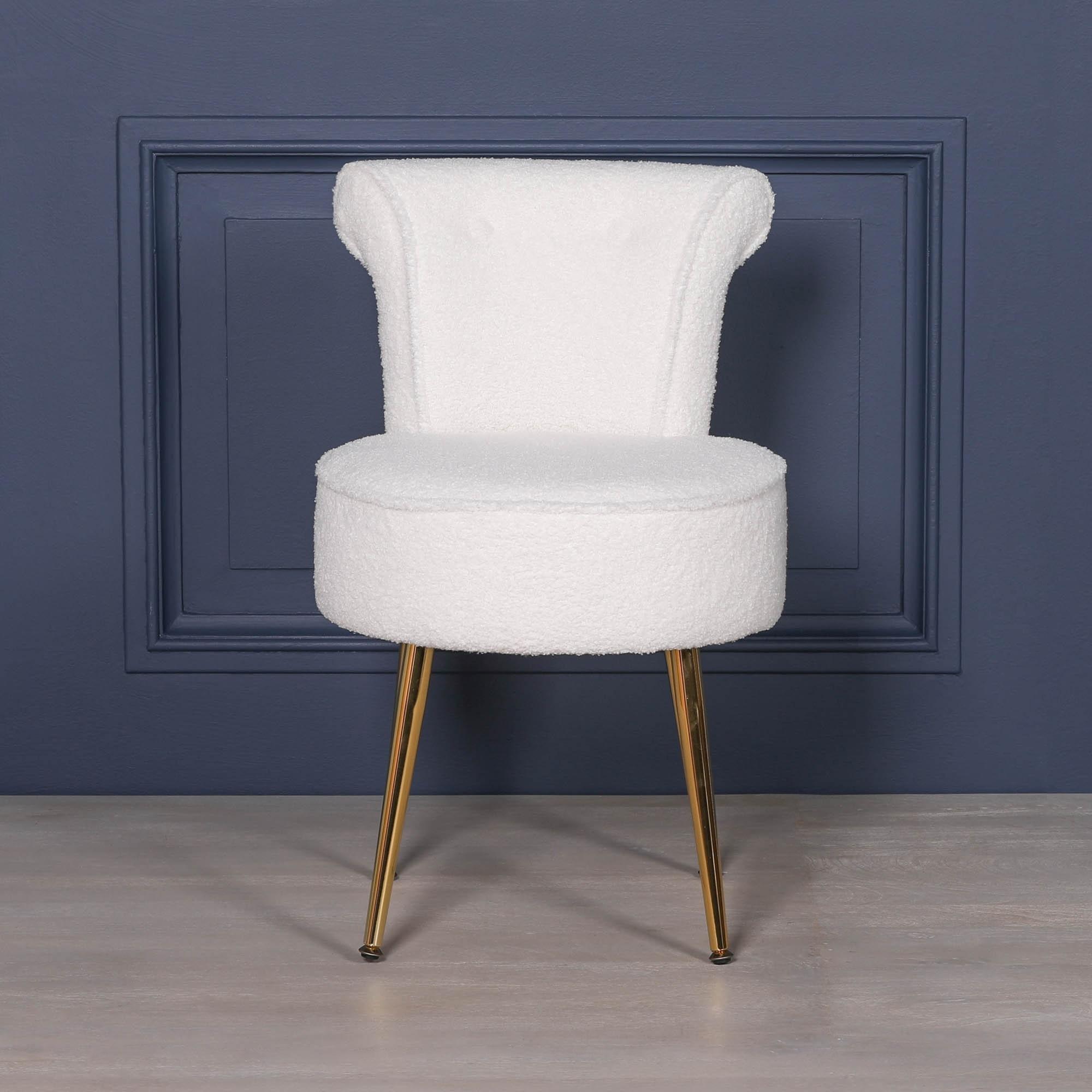 Product photograph of White Velvet Fabric Bedroom Chair from Choice Furniture Superstore.