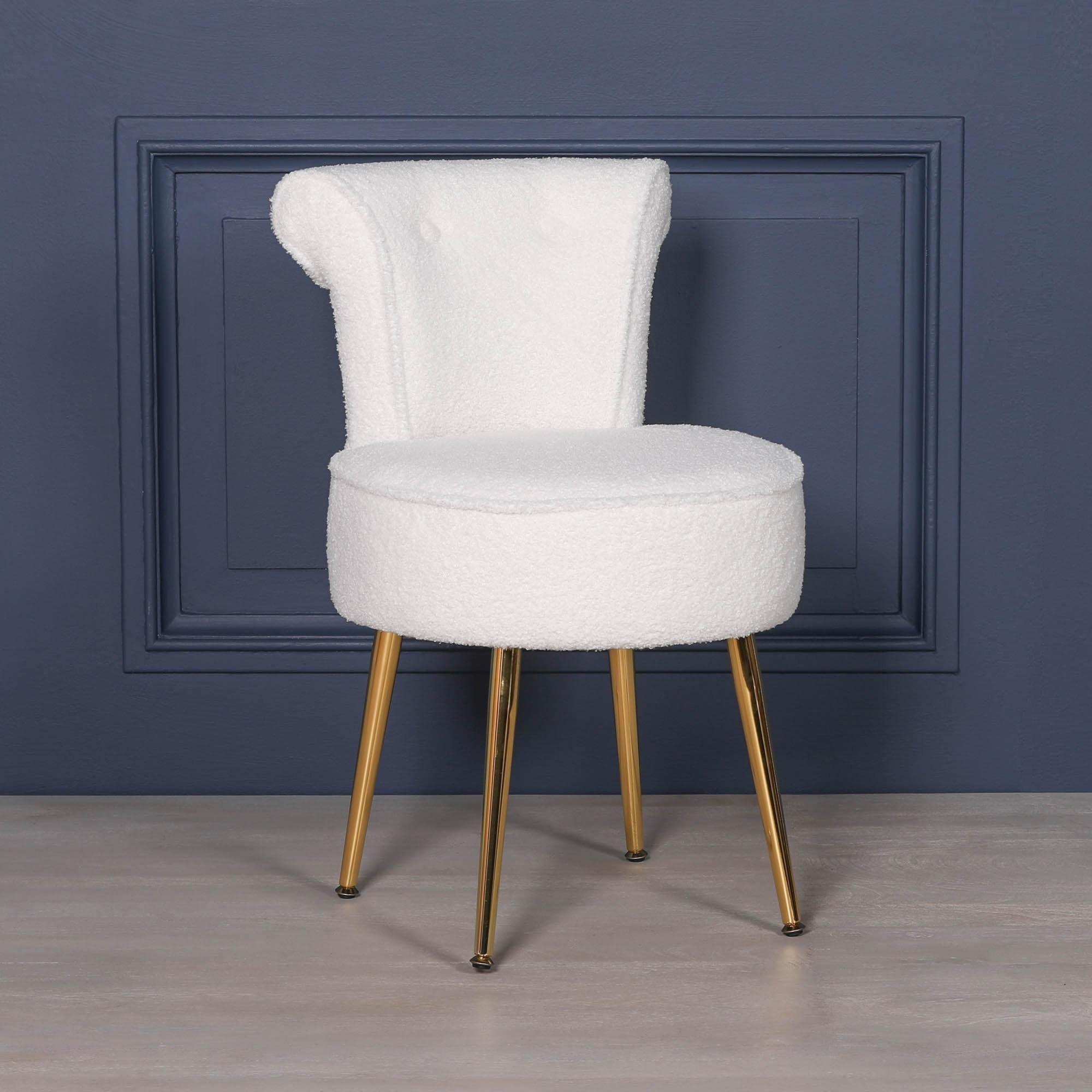 Product photograph of White Velvet Fabric Bedroom Chair from Choice Furniture Superstore.