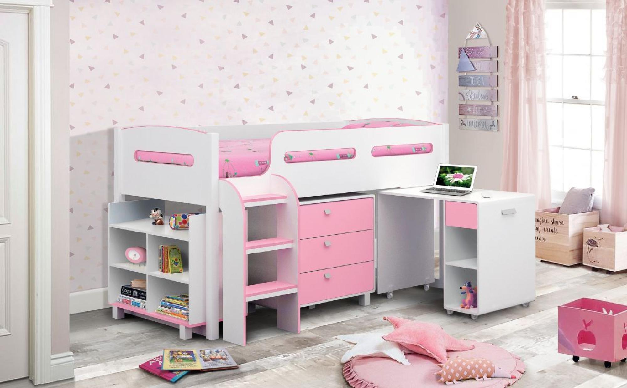 Product photograph of Kimbo Pink Kids Cabin Bed from Choice Furniture Superstore.