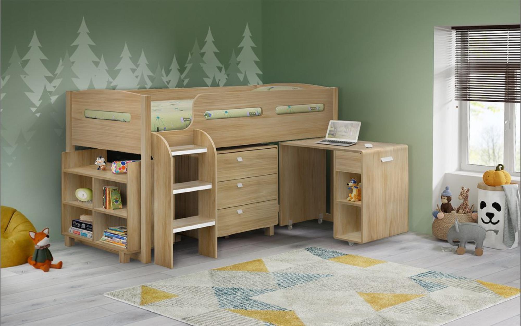 Product photograph of Kimbo Oak Kids Cabin Bed from Choice Furniture Superstore.