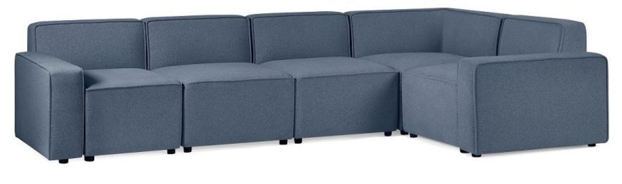 Product photograph of Lago Blue Combination Corner Sofa from Choice Furniture Superstore.