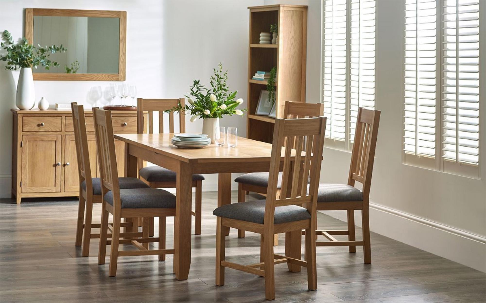 Product photograph of Set Of 2 Mallory Oak Slatted Back Dining Chair from Choice Furniture Superstore.