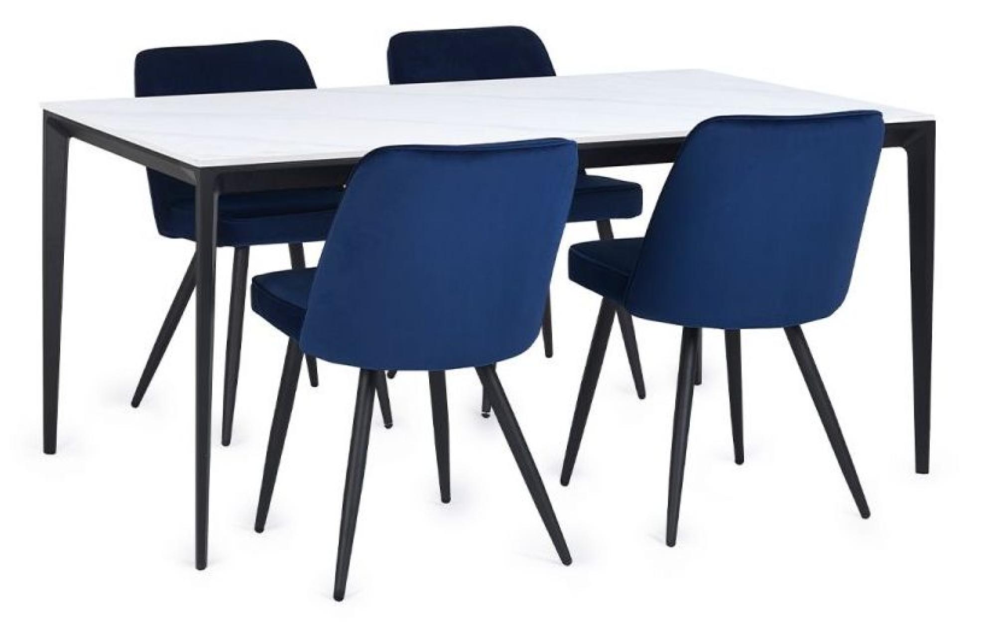 Product photograph of Miami White Ceramic 4 Seater Dining Table from Choice Furniture Superstore.