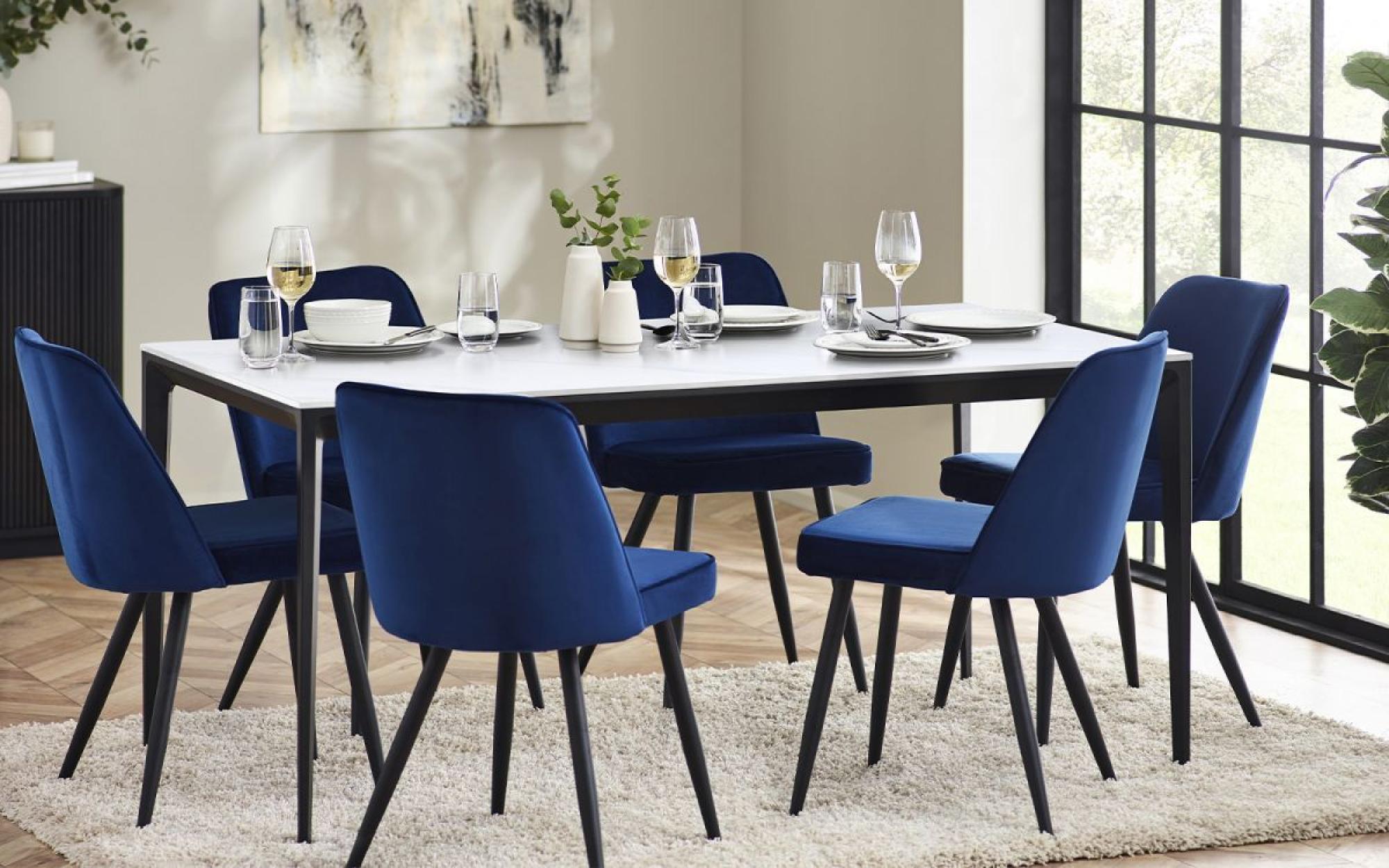 Product photograph of Miami White Ceramic 4 Seater Dining Table from Choice Furniture Superstore.