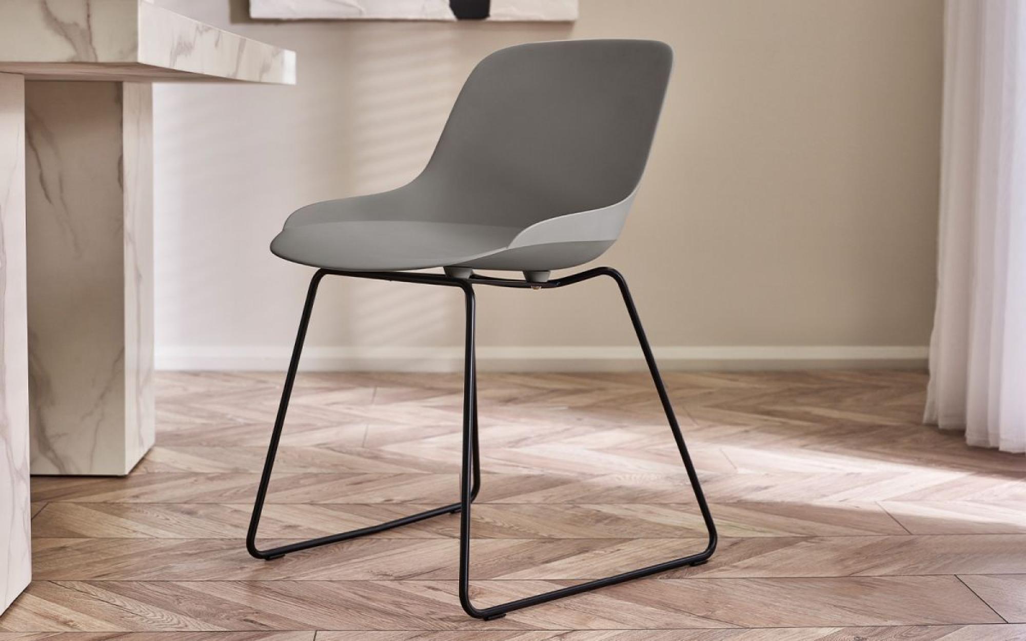Product photograph of 2 X Rocco Light Grey Plastic Dining Chairs from Choice Furniture Superstore.