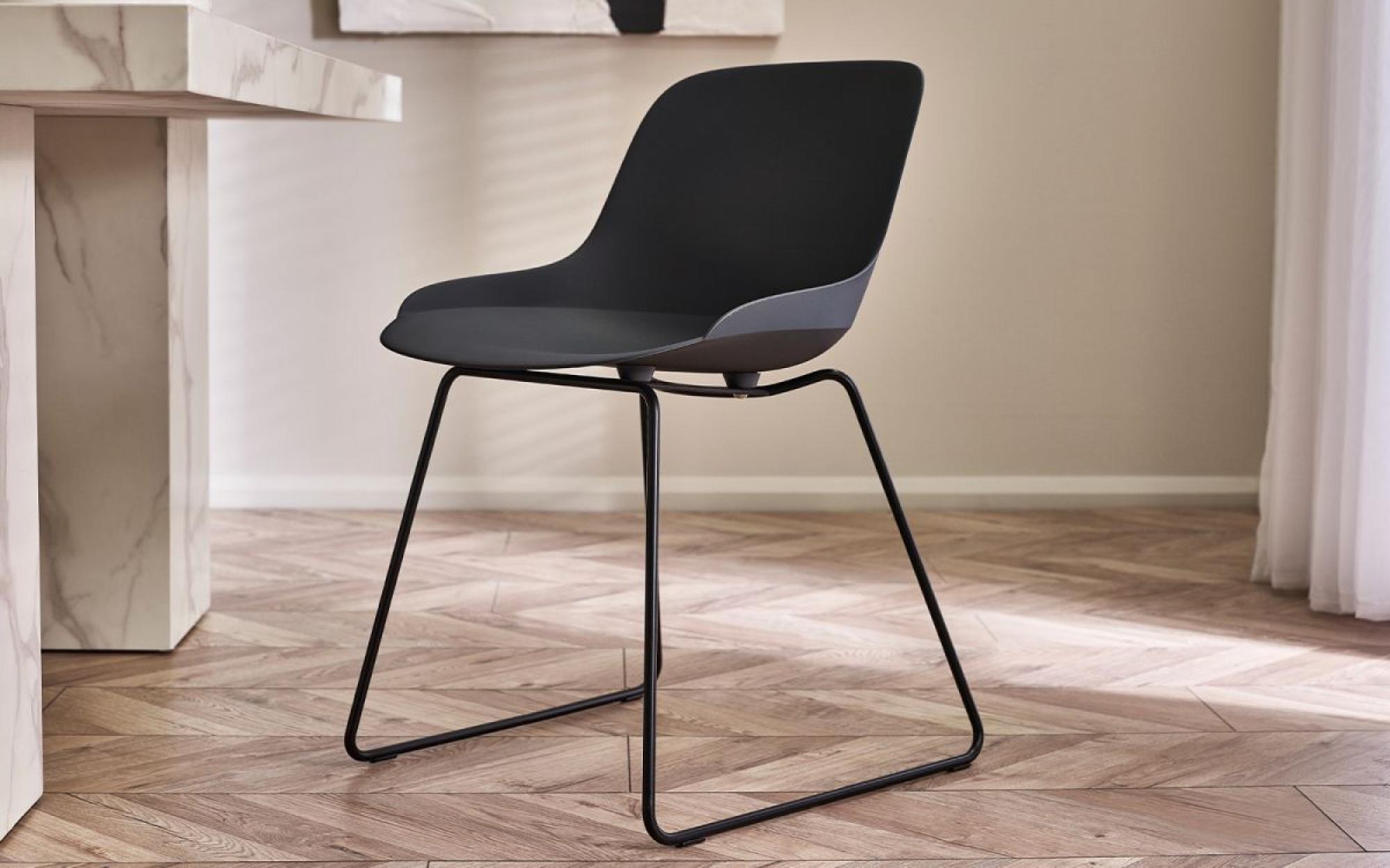 Product photograph of 2 X Rocco Dark Grey Plastic Dining Chairs from Choice Furniture Superstore.