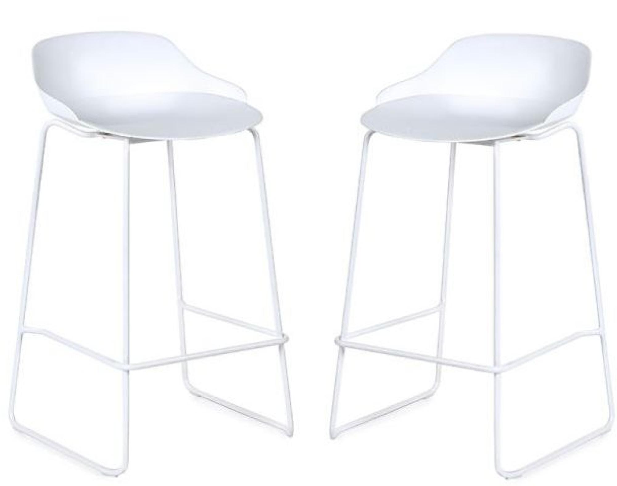 Product photograph of 2 X Rocco White Plastic Barstool from Choice Furniture Superstore.
