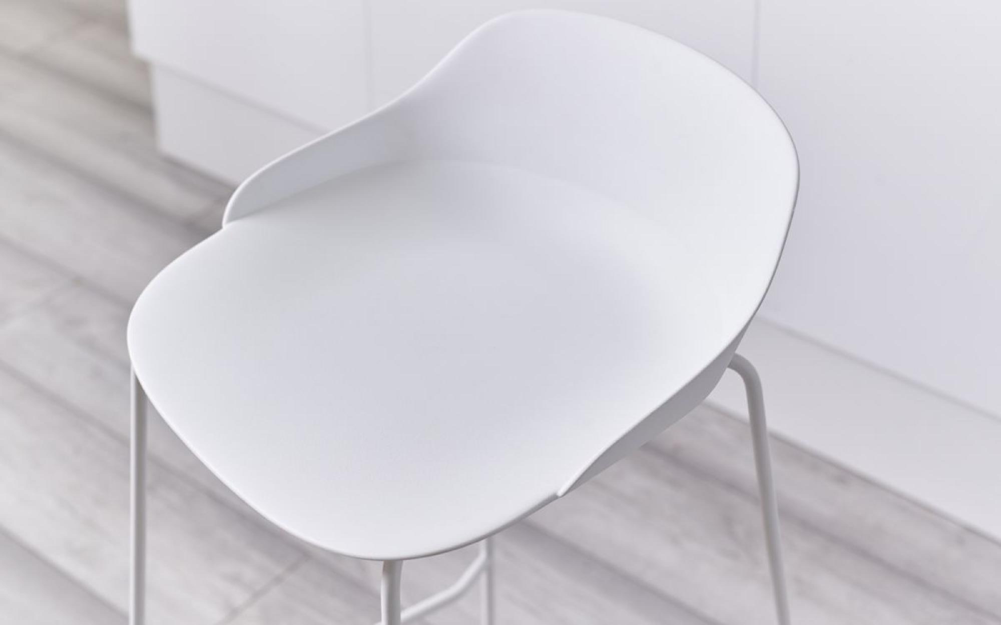 Product photograph of 2 X Rocco White Plastic Barstool from Choice Furniture Superstore.