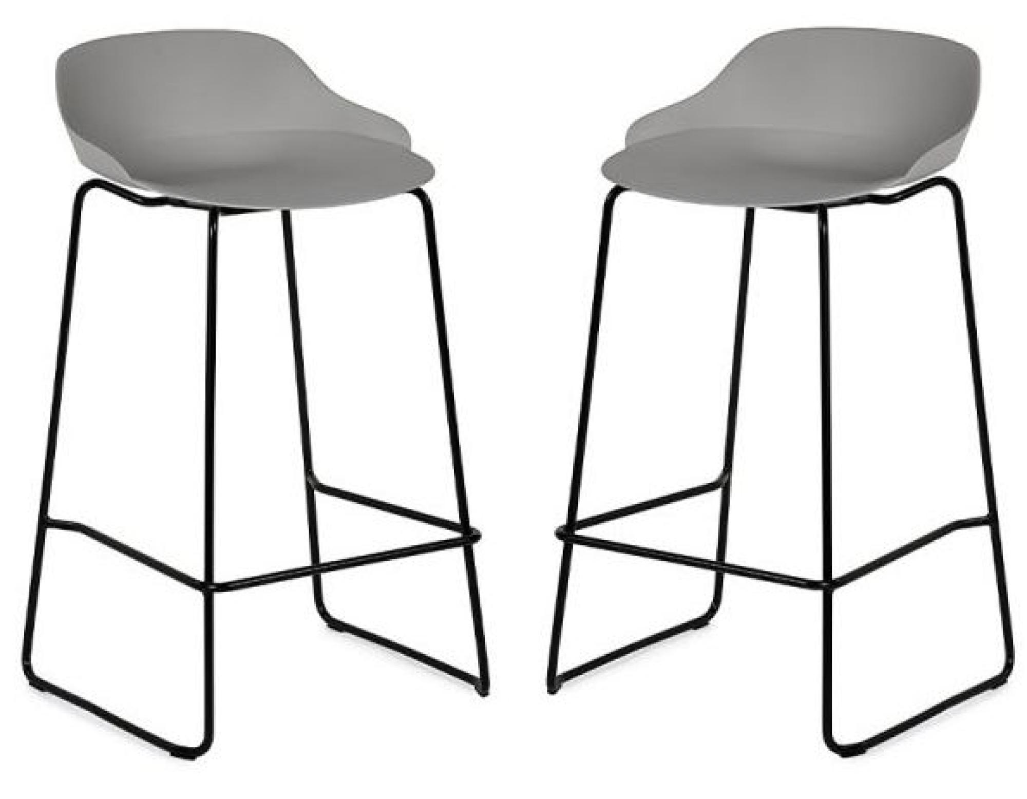 Product photograph of 2 X Rocco Light Grey Plastic Barstool from Choice Furniture Superstore.