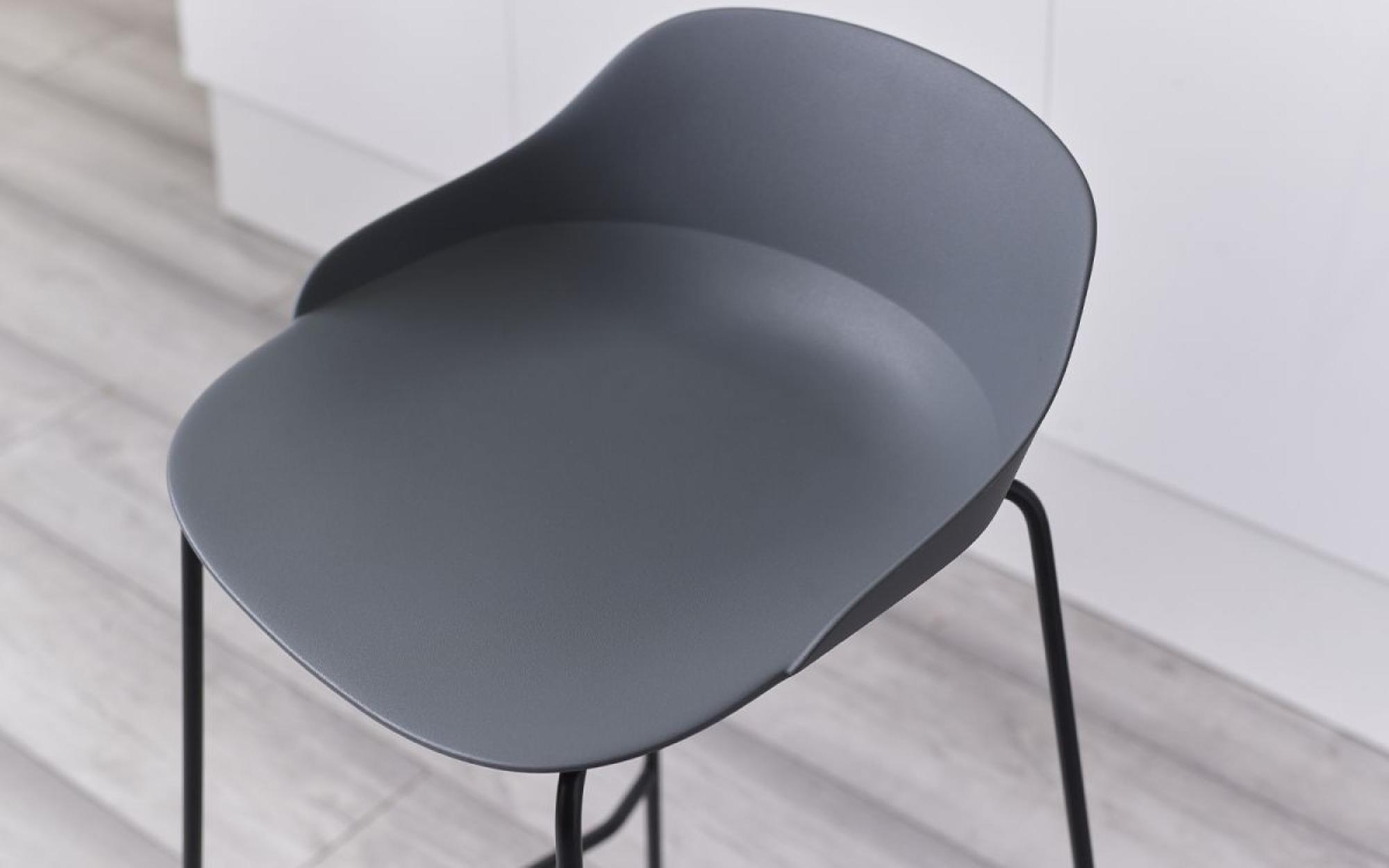 Product photograph of 2 X Rocco Dark Grey Plastic Barstool from Choice Furniture Superstore.