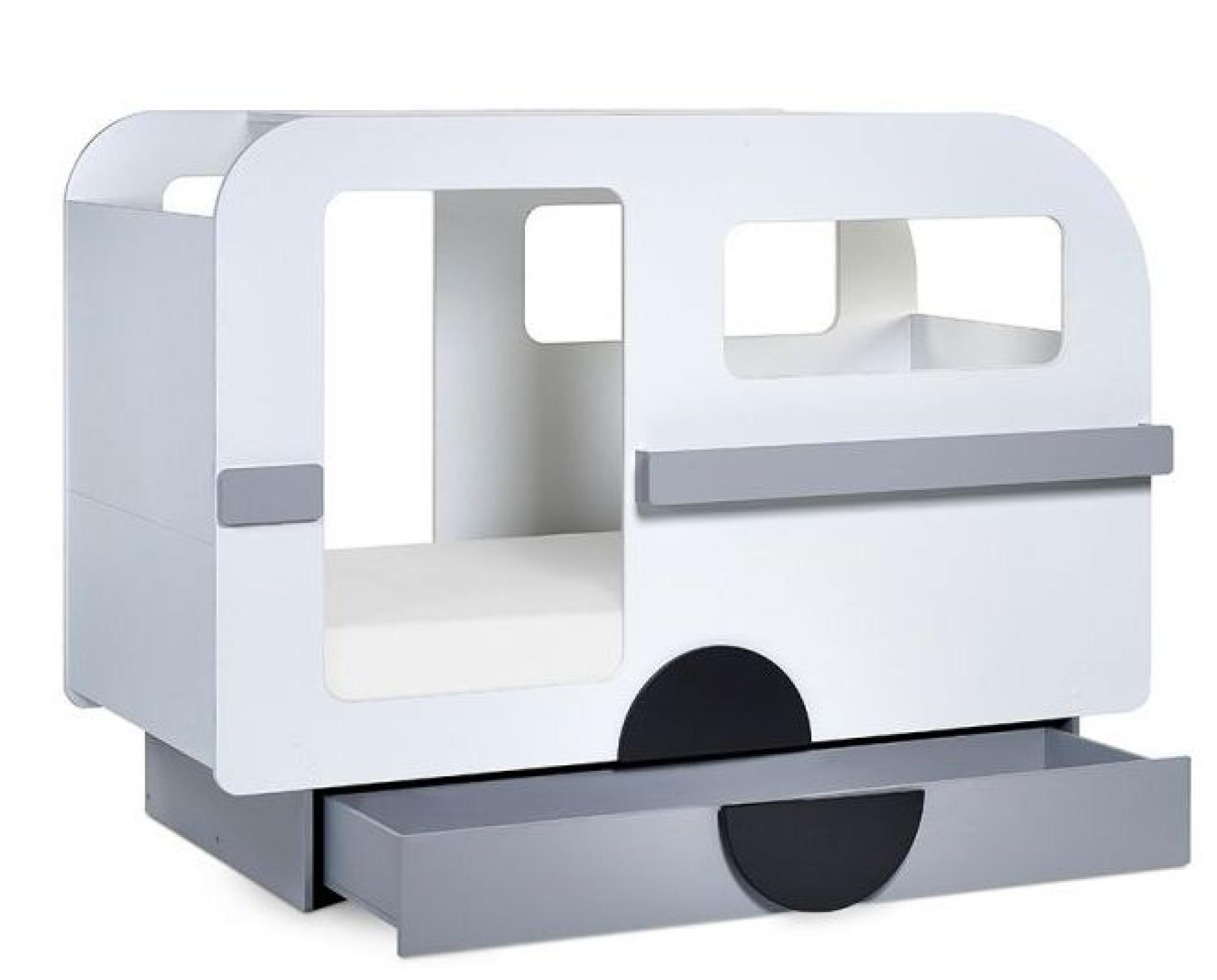 Product photograph of Tourer Grey And White Caravan Kids Bed from Choice Furniture Superstore.