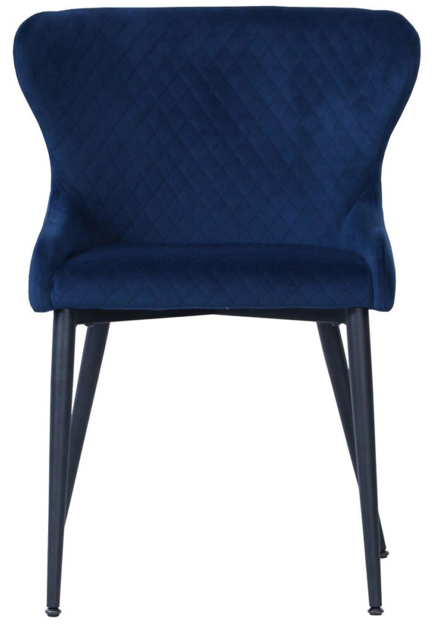 Product photograph of Vernal 4 Seater White Sintered Stone Dining Set - 4 Langley Blue Fabric Chair from Choice Furniture Superstore.