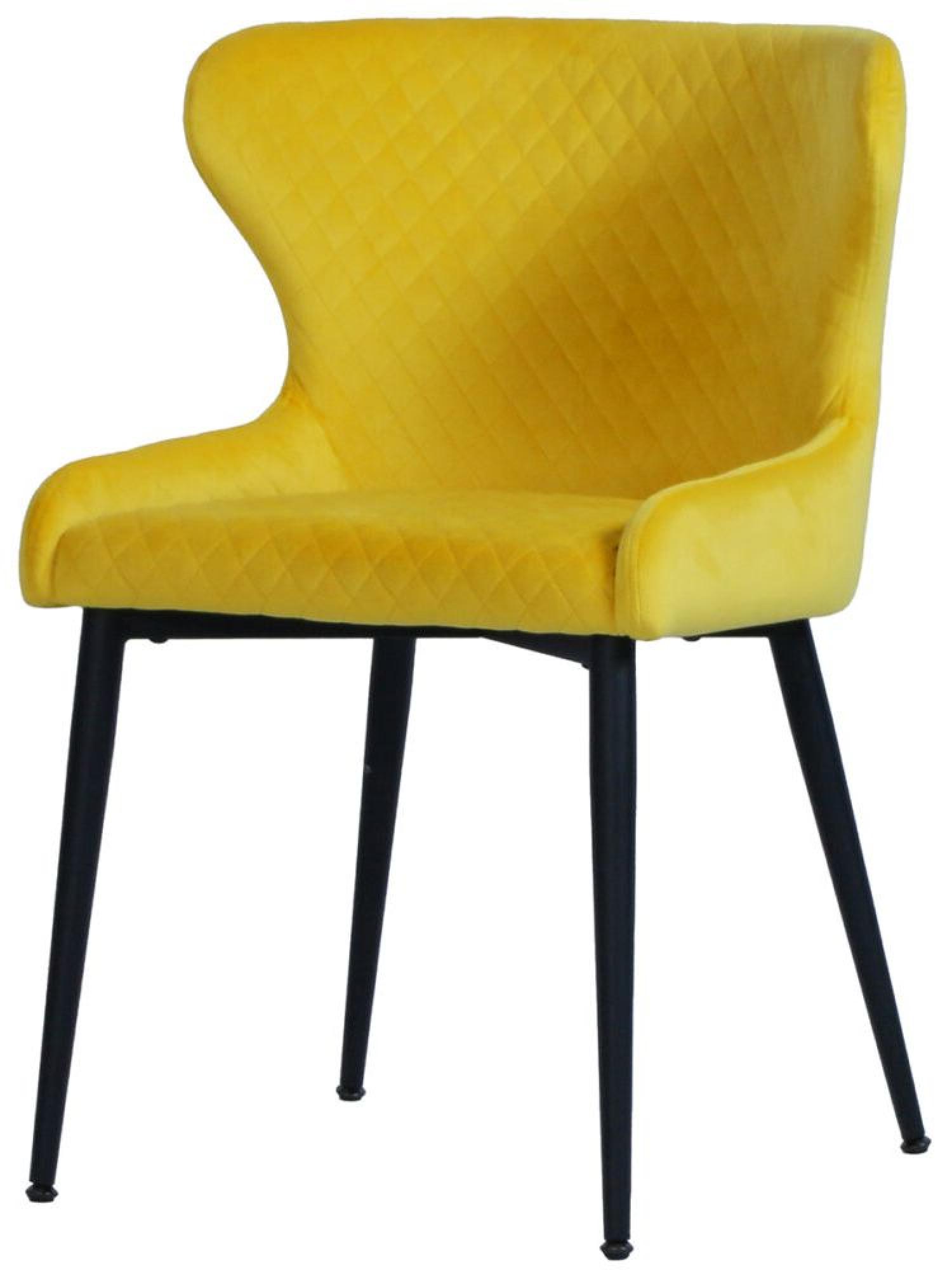 Product photograph of Vernal 4 Seater Grey Sintered Stone Dining Set - 4 Langley Yellow Fabric Chair from Choice Furniture Superstore.