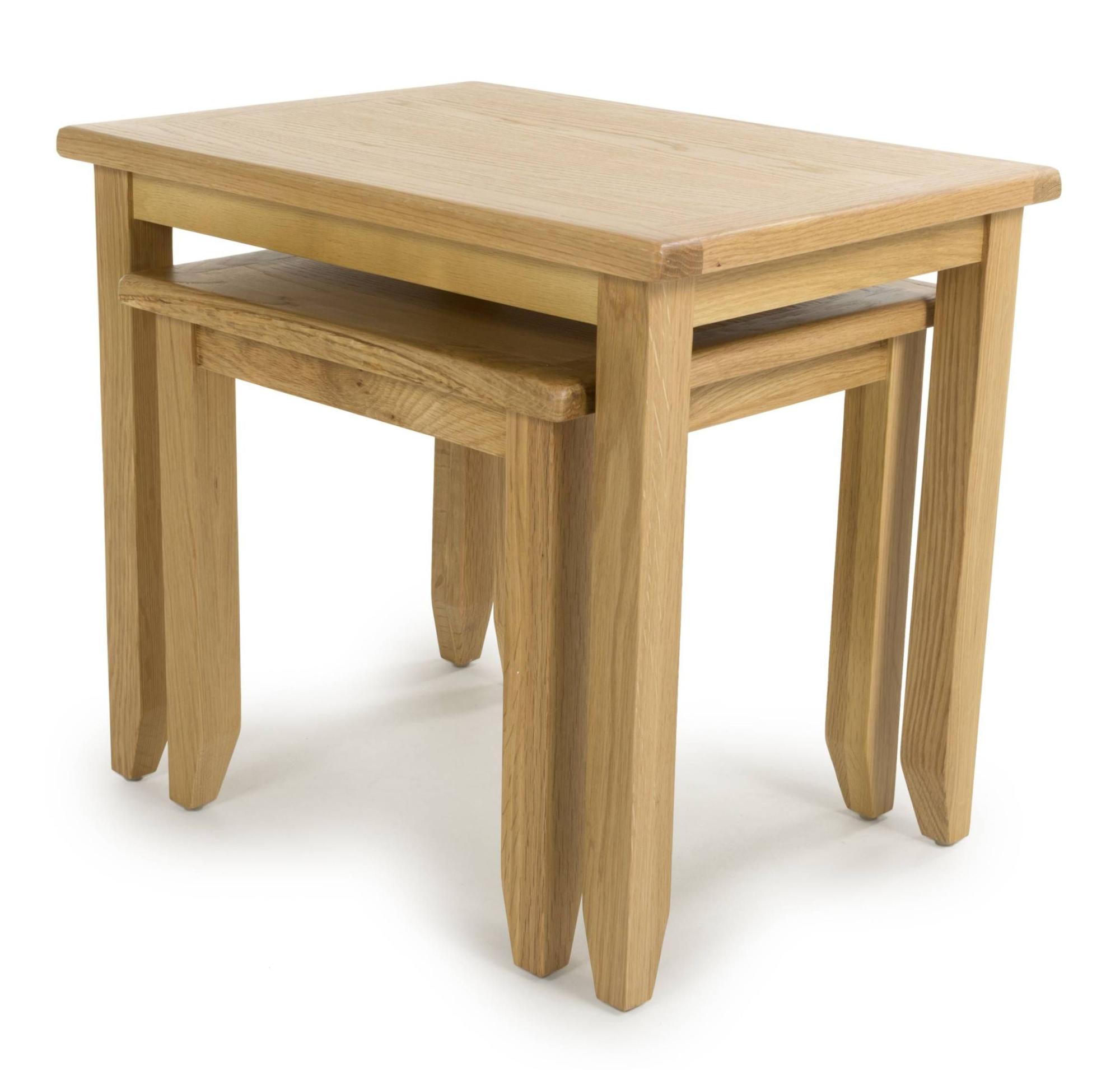 Product photograph of Madrid Oak Nest Of 2 Tables from Choice Furniture Superstore.