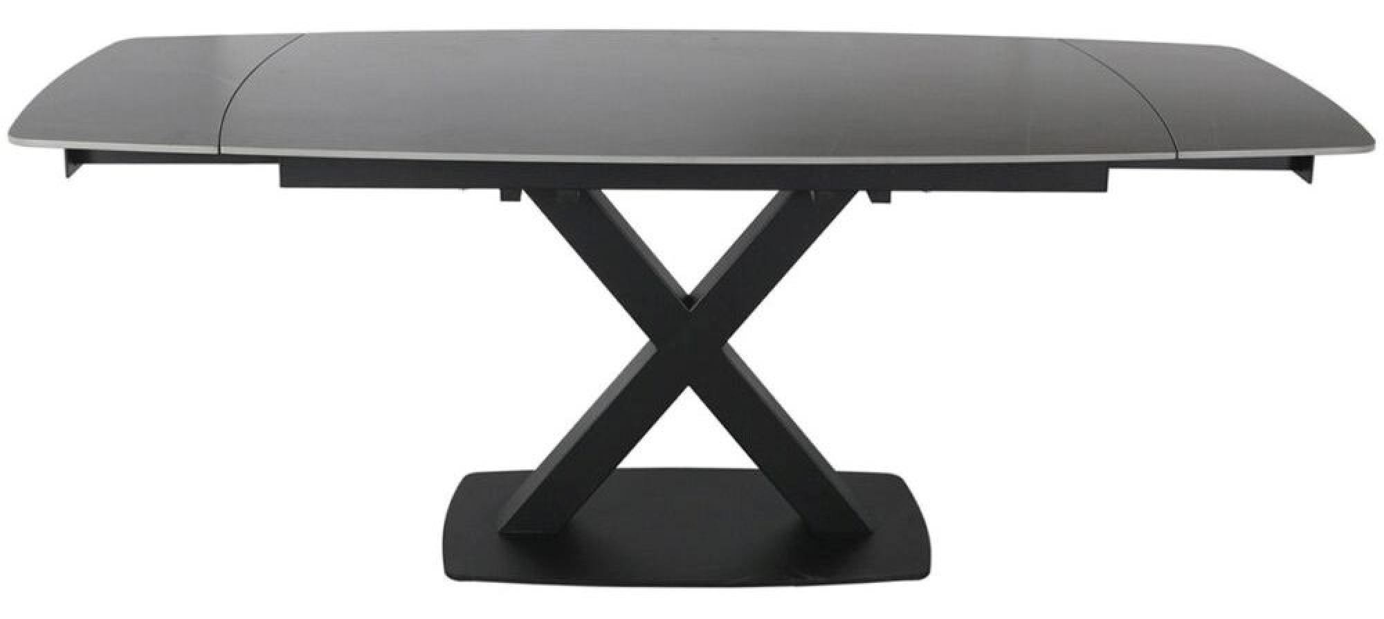 Product photograph of Vernal 4-8 Seater Grey Sintered Stone Extending Dining Set - 4 Malcom Grey Fabric Swivel Chair from Choice Furniture Superstore.