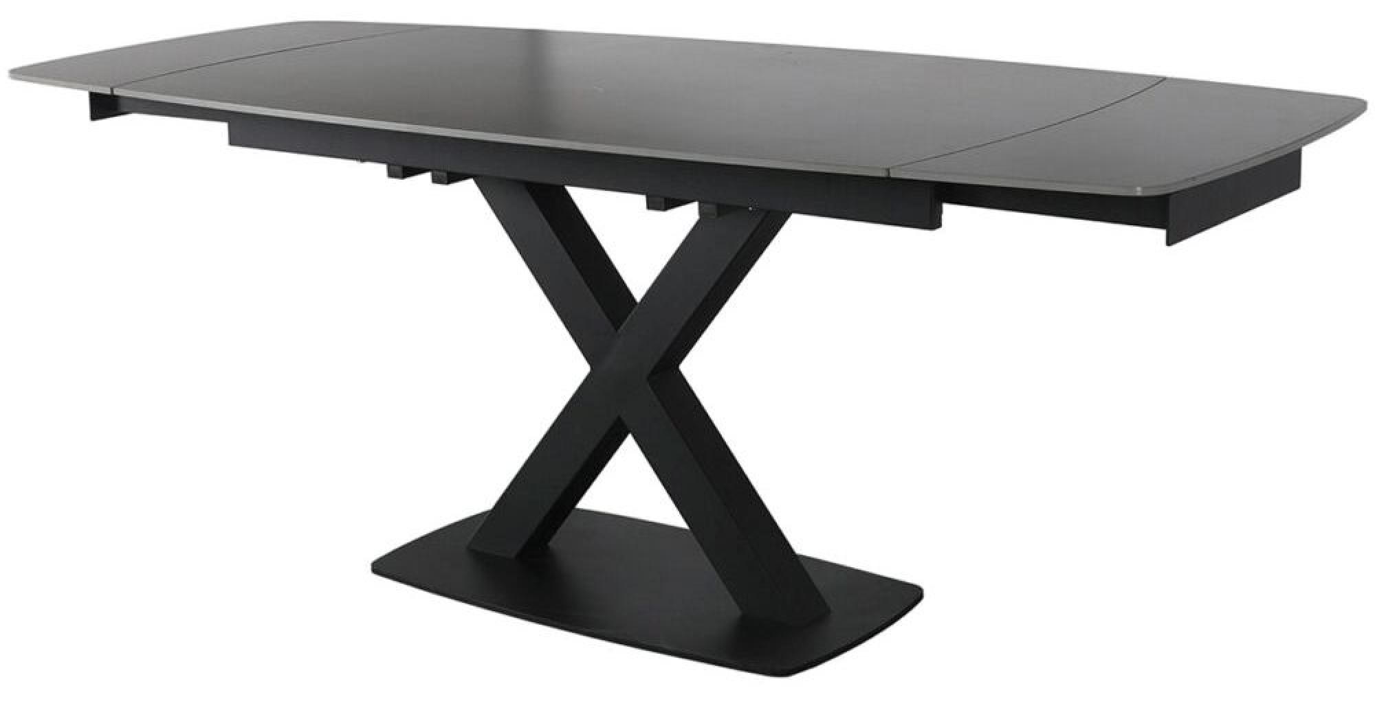 Product photograph of Vernal 4-8 Seater Grey Sintered Stone Extending Dining Set - 4 Claflin Dark Grey Fabric Chair from Choice Furniture Superstore.