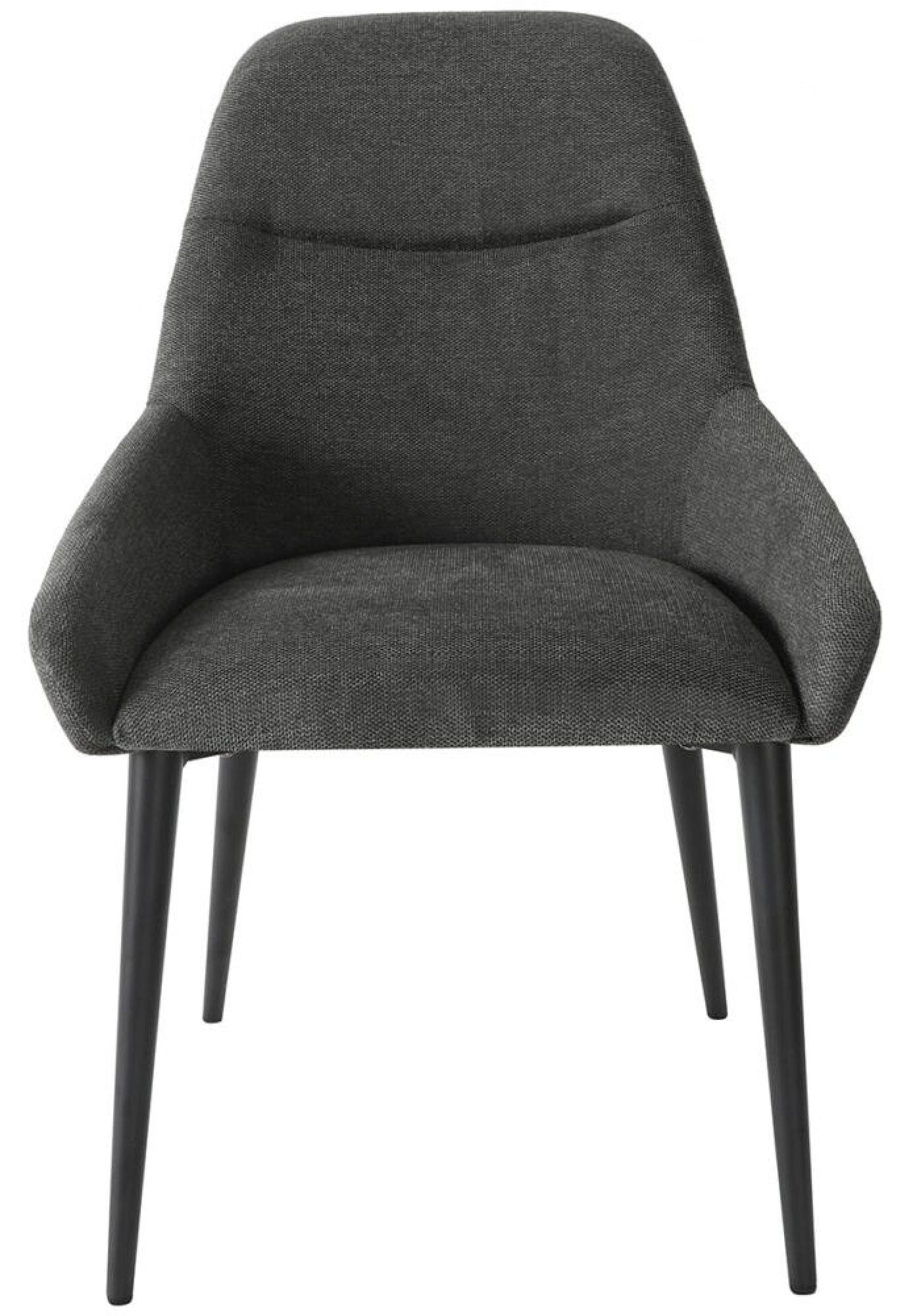 Product photograph of Vernal 4-8 Seater Grey Sintered Stone Extending Dining Set - 4 Claflin Dark Grey Fabric Chair from Choice Furniture Superstore.