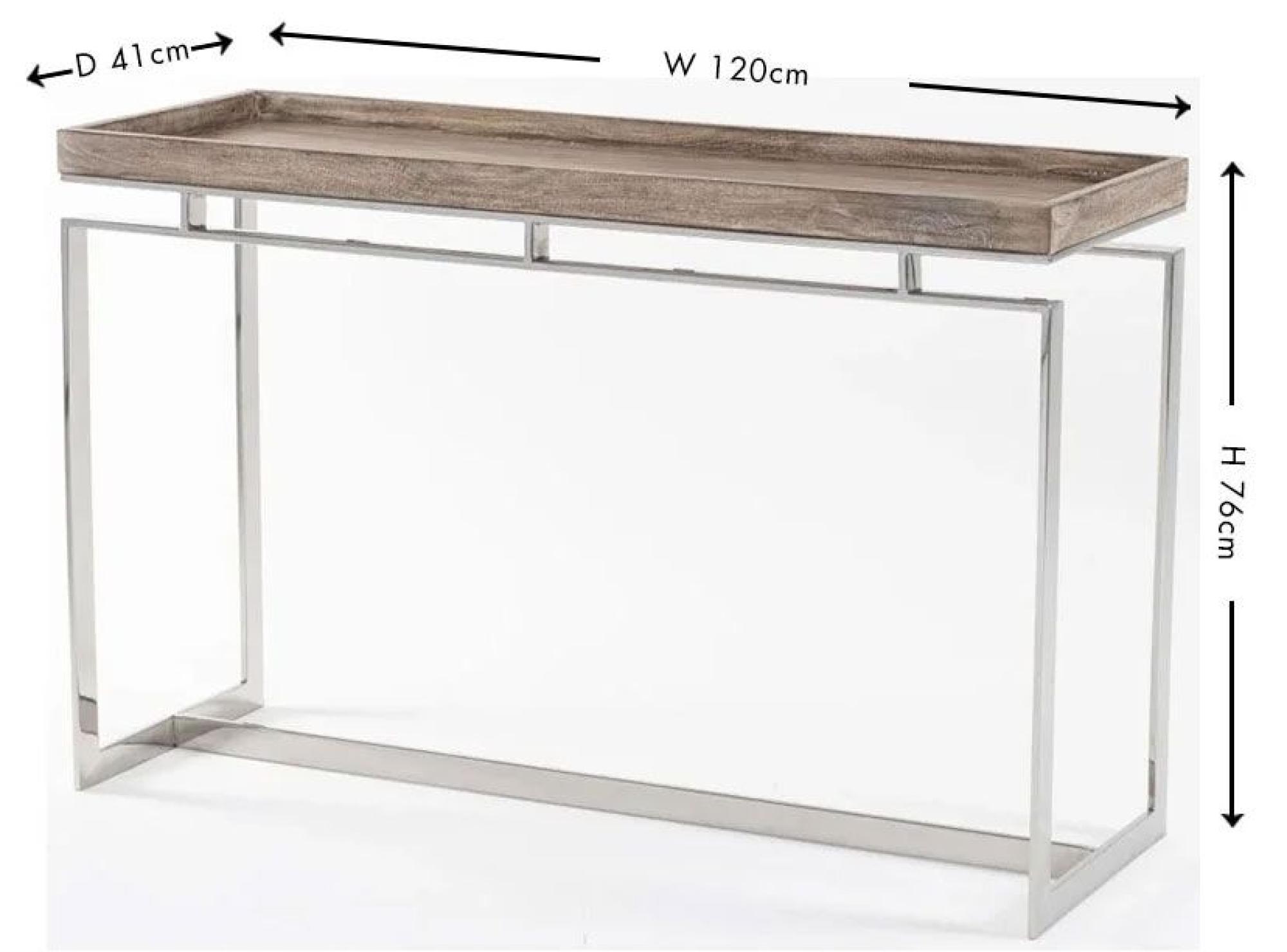 Product photograph of Clearance - Daly Wood And Chrome 120cm Console Table from Choice Furniture Superstore.