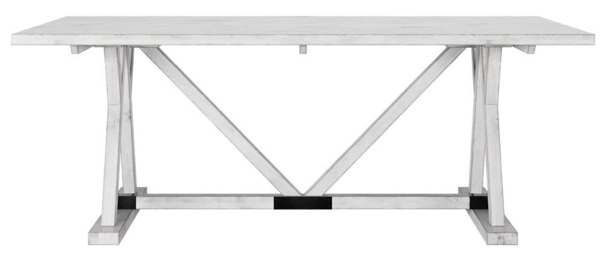 Product photograph of Clearance - Farmhouse White Mango Wood 8 Seater Dining Table - Brand New Item from Choice Furniture Superstore.