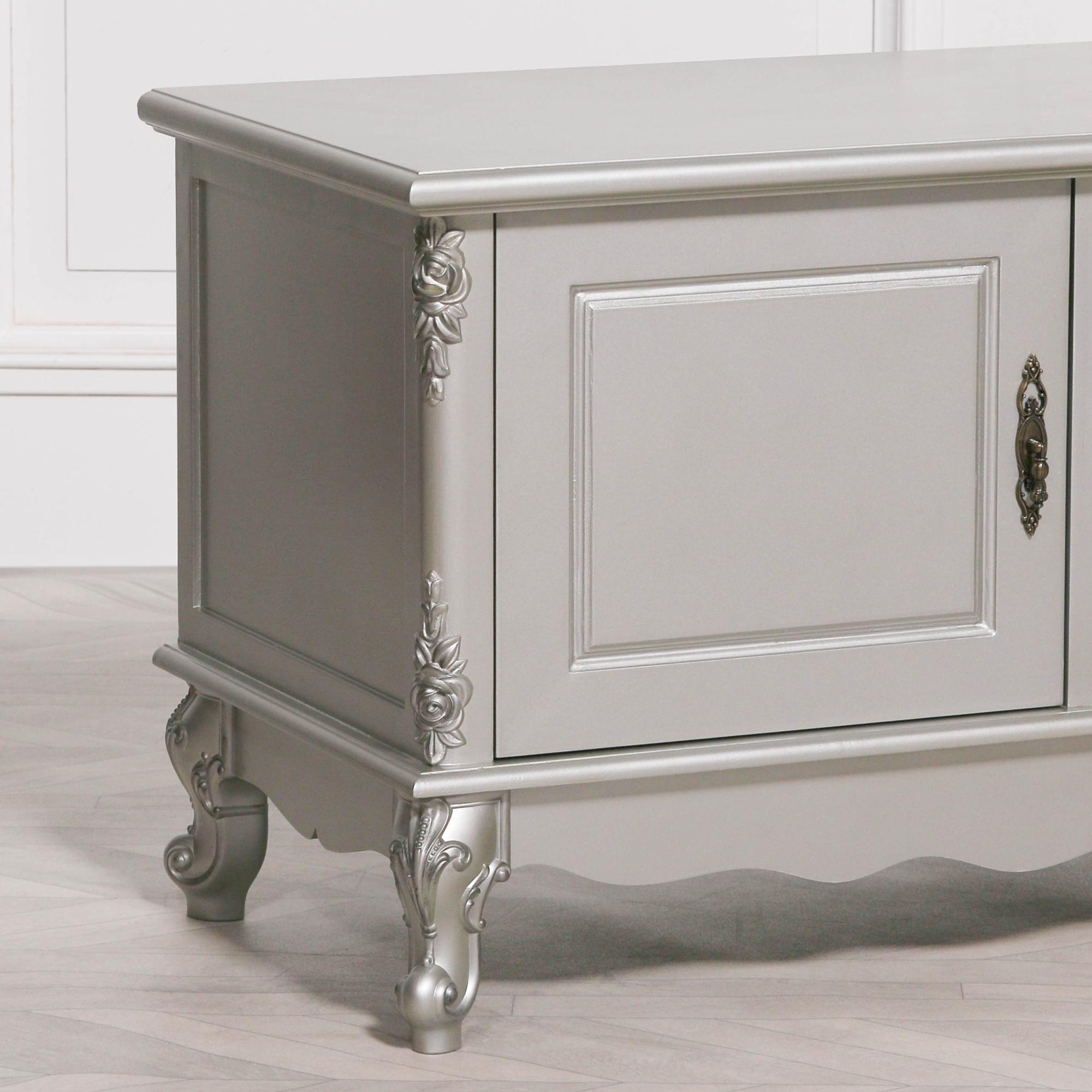 Product photograph of French Antique Silver 156 Tv Cabinet from Choice Furniture Superstore.